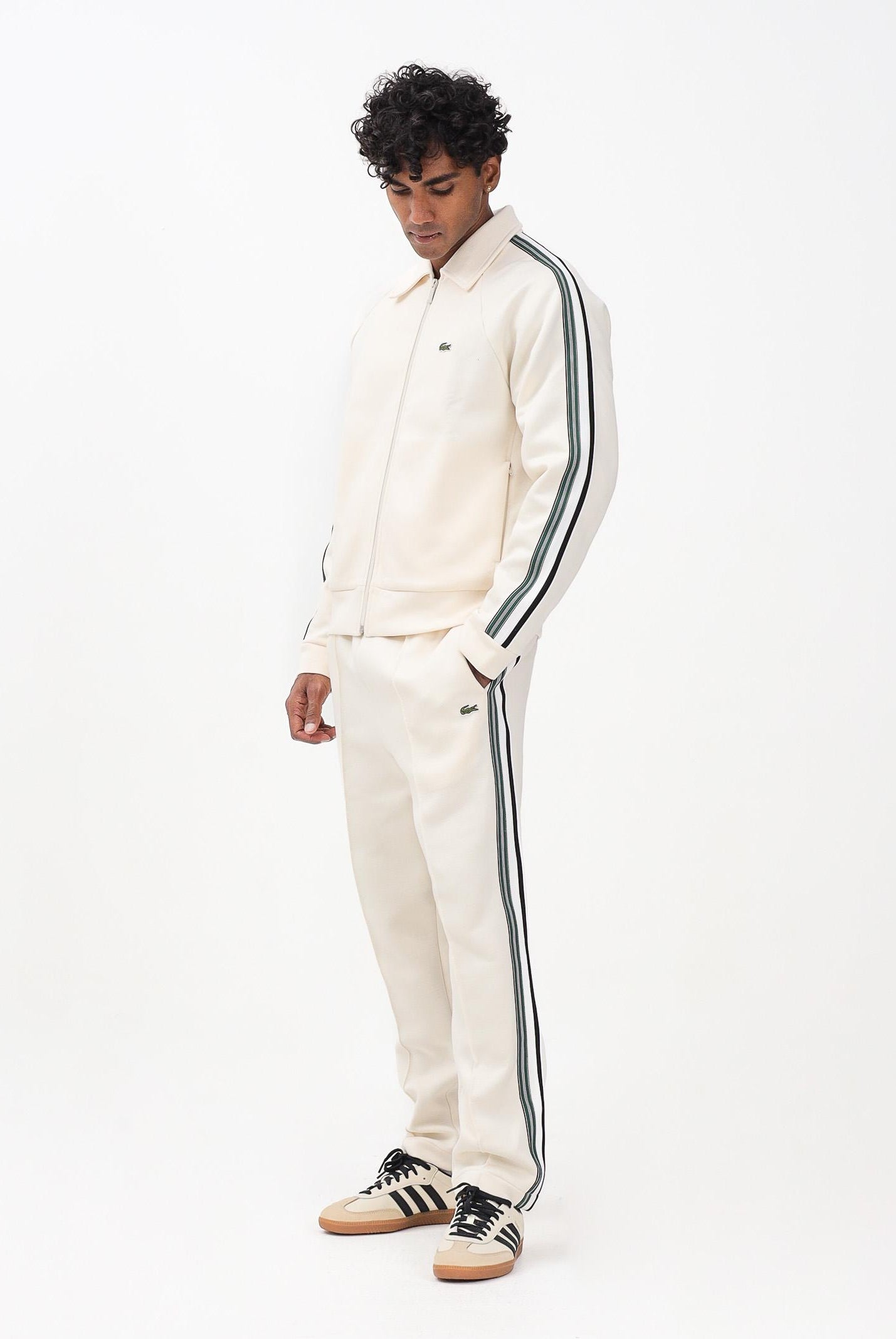 LACOSTE Pantalone panna da uomo con logo ricamato XH5824 XFJ LACOSTE