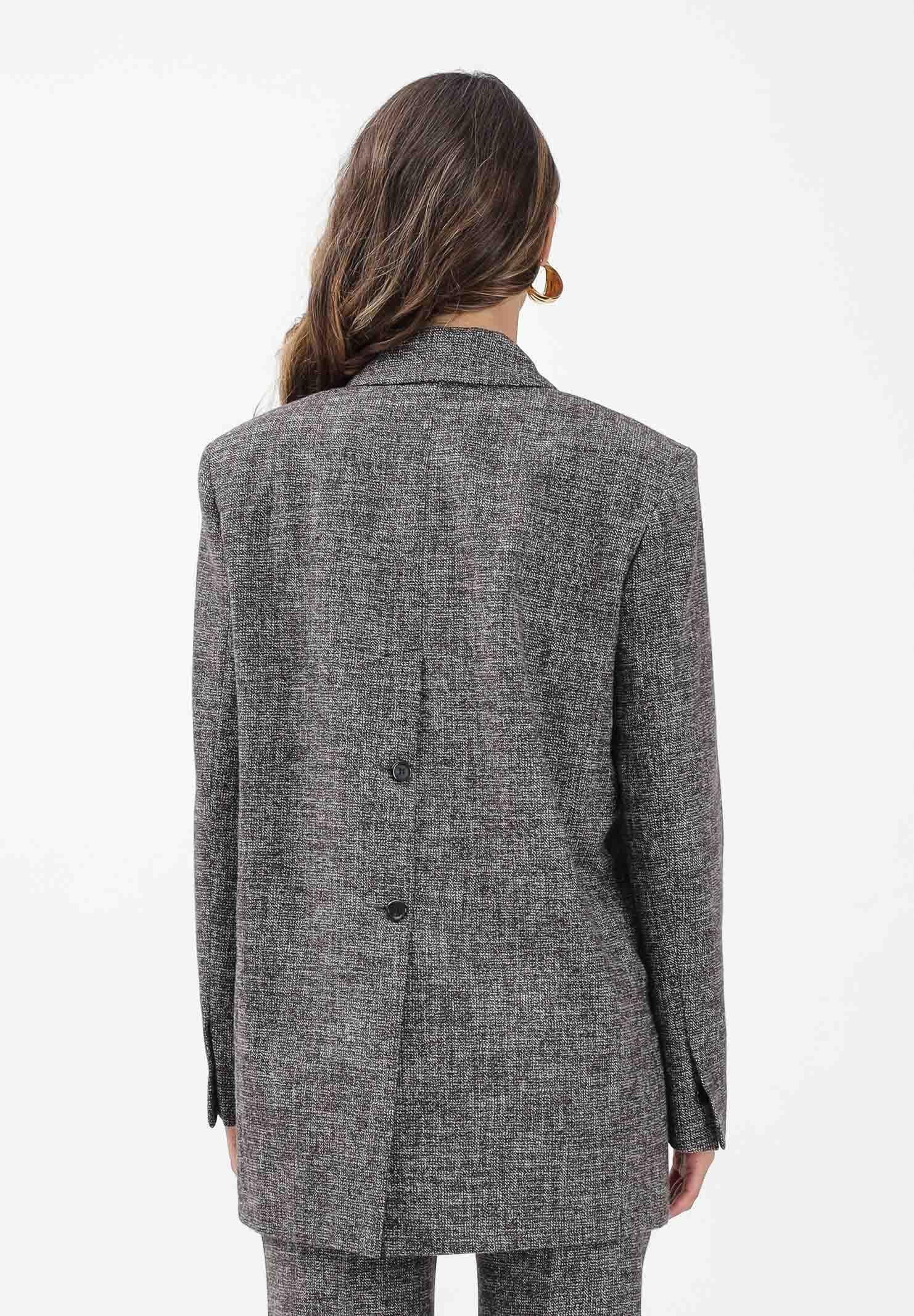 PINKO Giacca doppiopetto marrone da donna in flanella 105650A2SK ZM7 PINKO