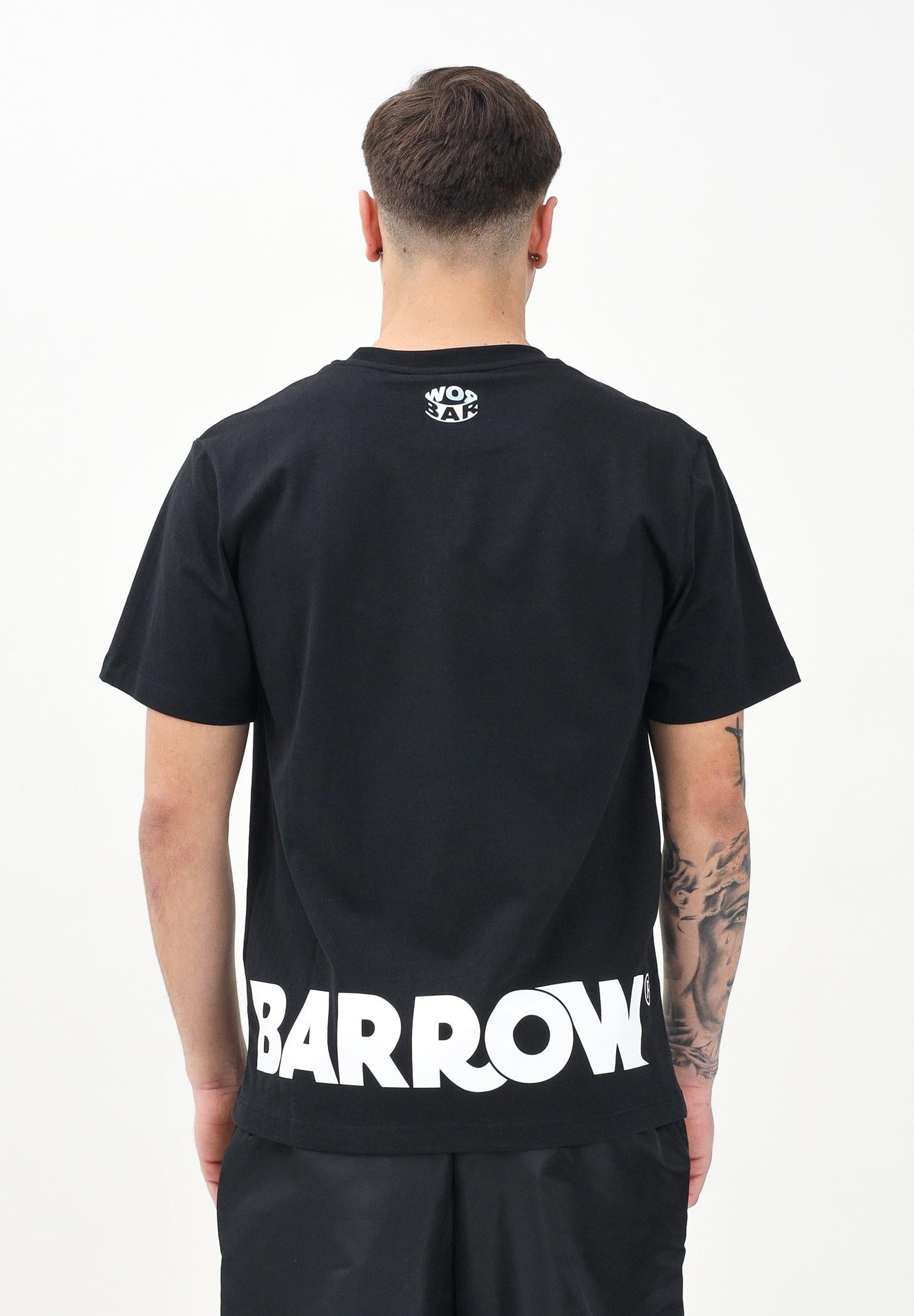 BARROW T-shirt a manica corta nera per uomo e donna con stampa logo S5BWUATH087 110 BARROW