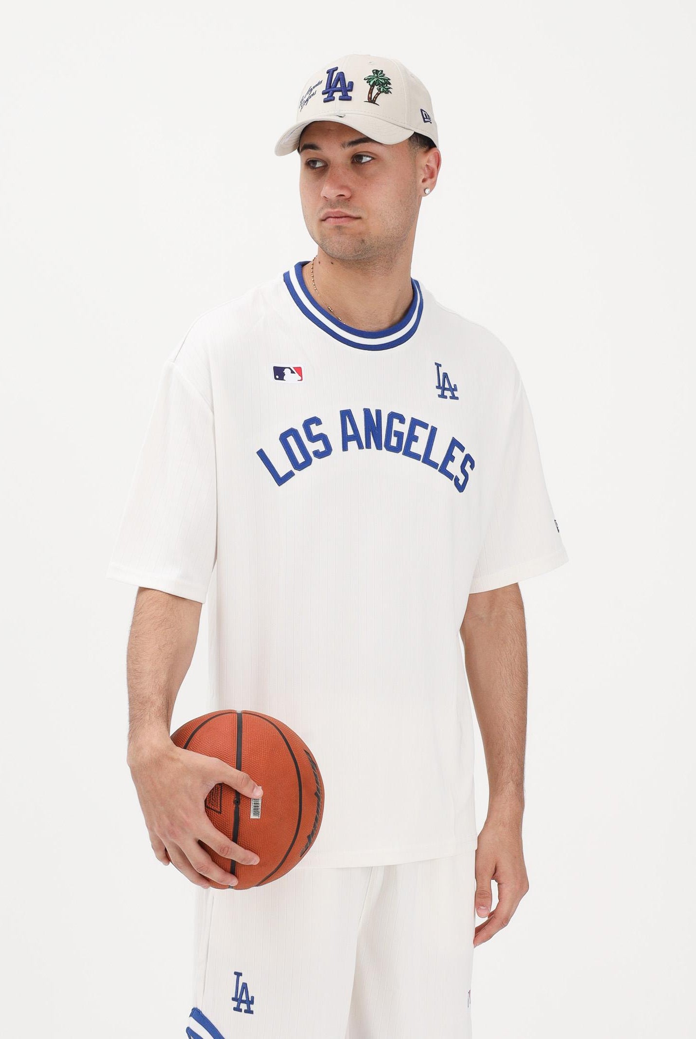 NEW ERA T-shirt a manica corta Oversized LA Dodgers MLB Arch panna per uomo e donna 60856207 . NEW ERA