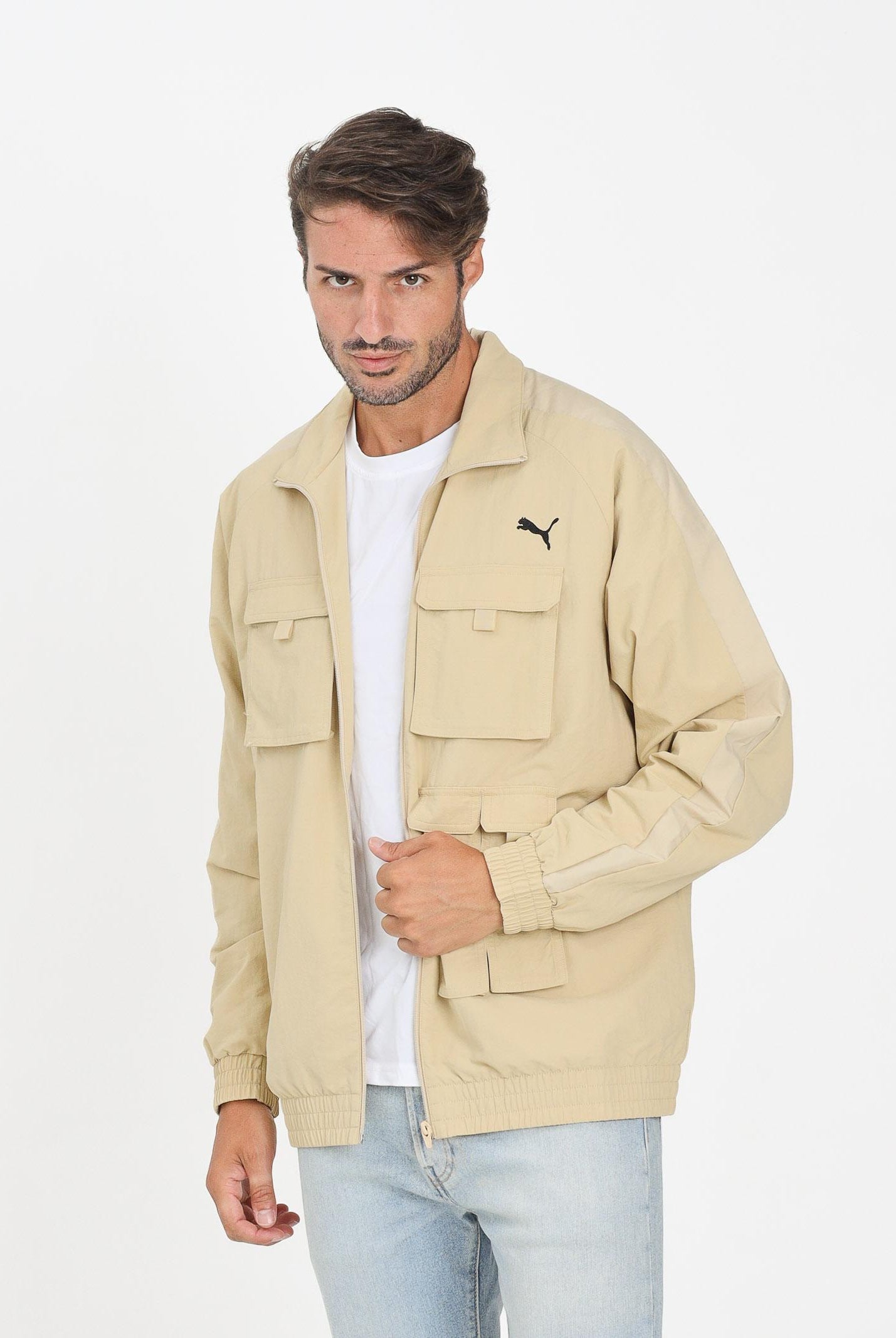 PUMA Giacca a vento cargo T7 beige da uomo 632092 83 PUMA