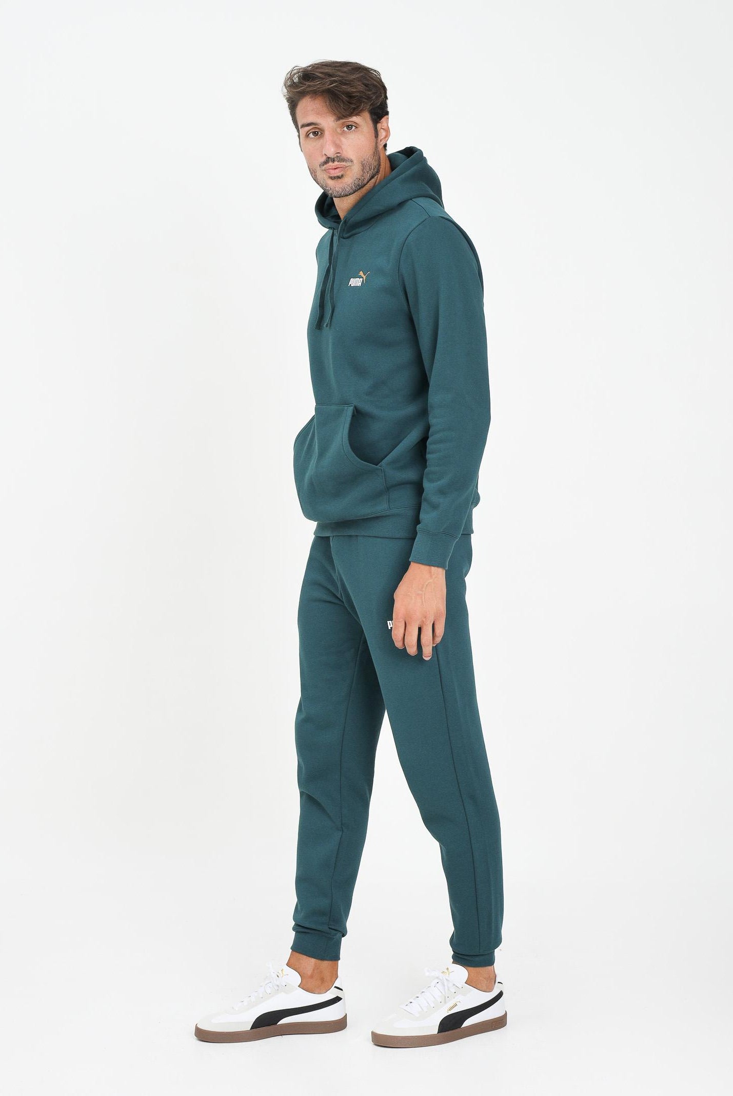 PUMA Pantalone sportivo Essentials con logo N. 1 bicolore verde petrolio da uomo 684713 75 PUMA