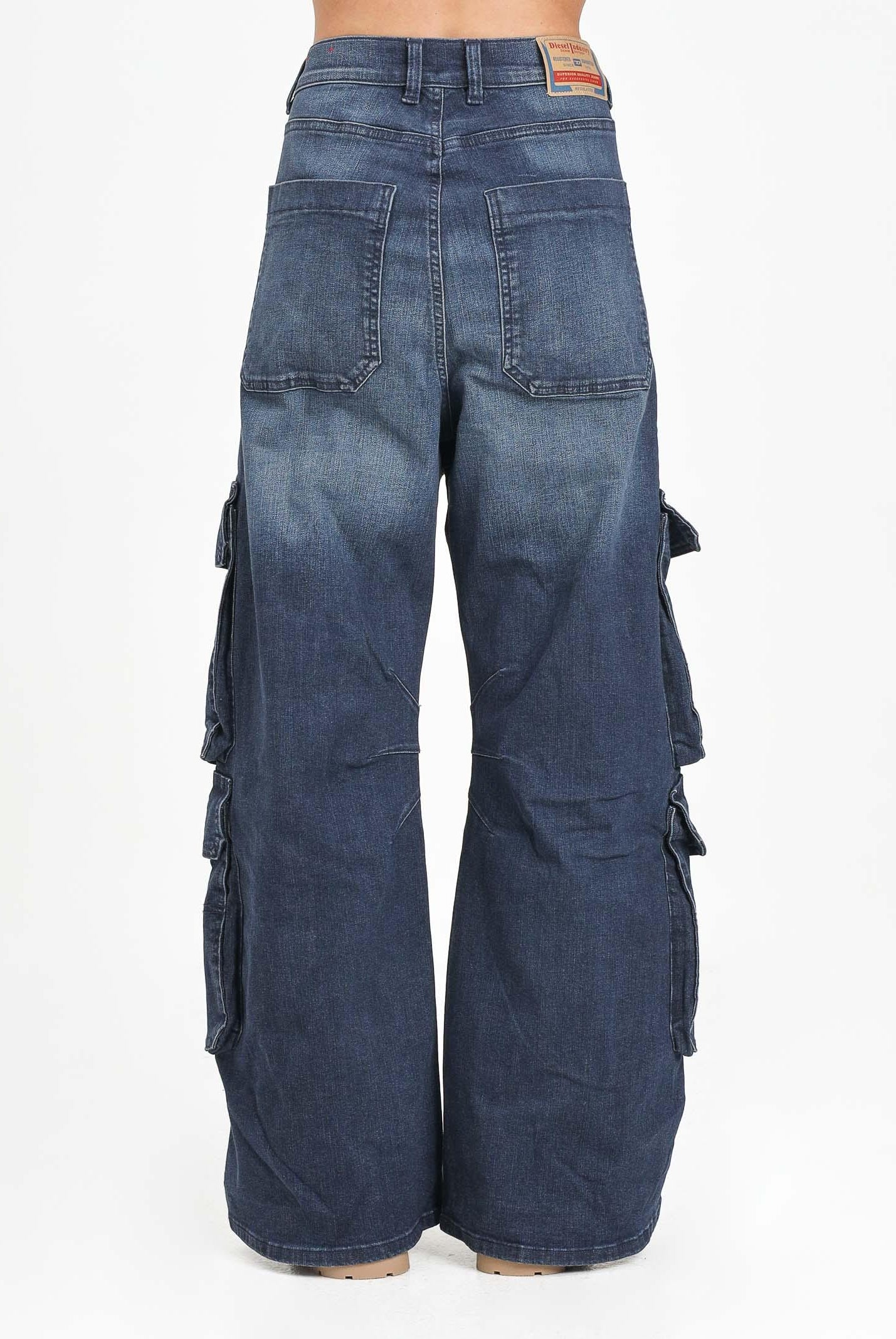 DIESEL Jeans cargo D-Argjx in denim blu per donna, ragazzi e bambini J02514KXBQL K01 DIESEL