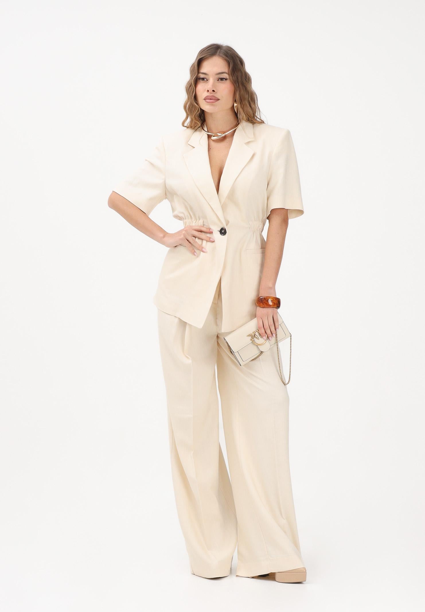 PINKO Pantalone elegante panna da donna con piega stirata 106918A2W6 C00 PINKO