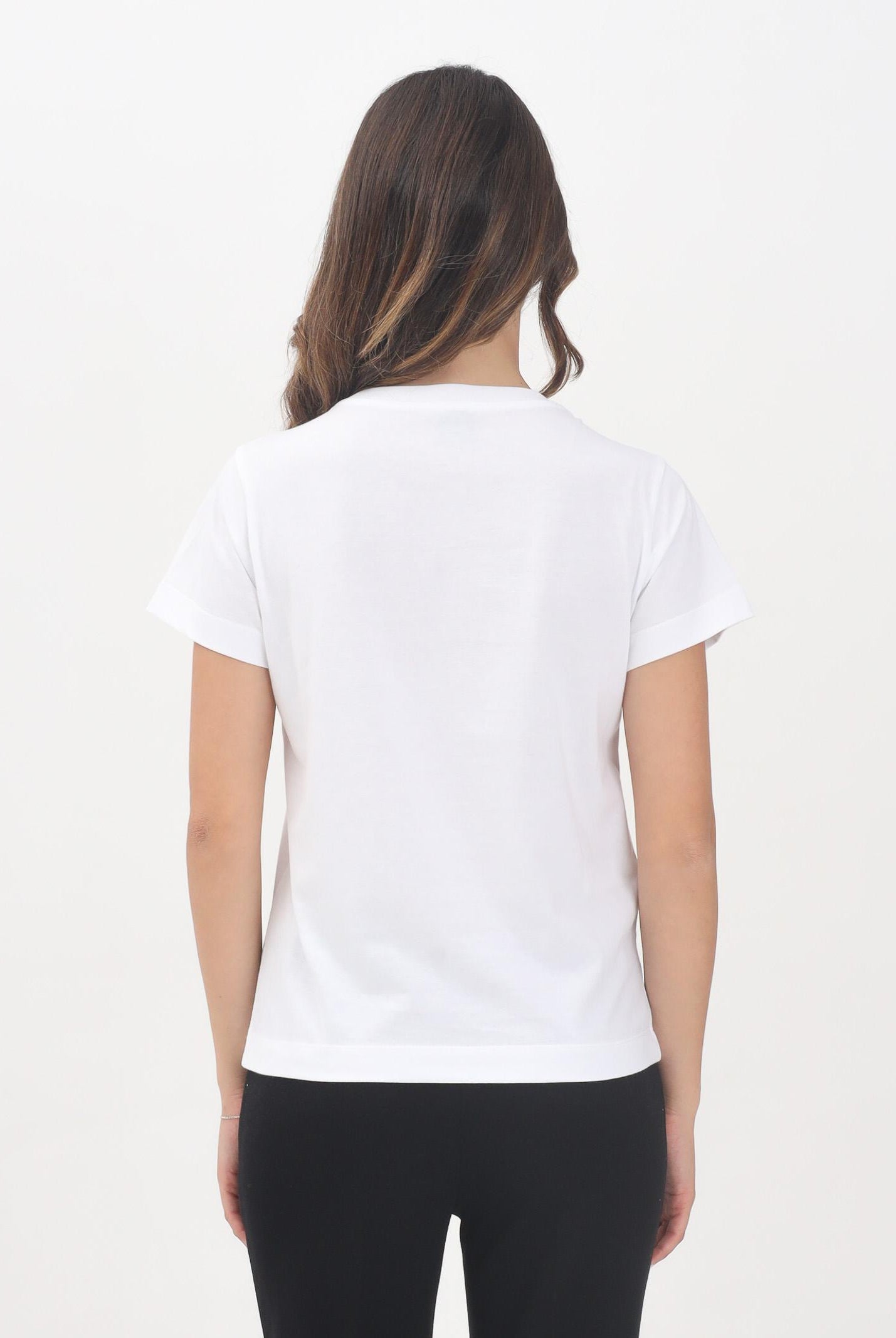 PINKO T-shirt a manica corta bianca da donna con logo 100373A2RE Z04 PINKO
