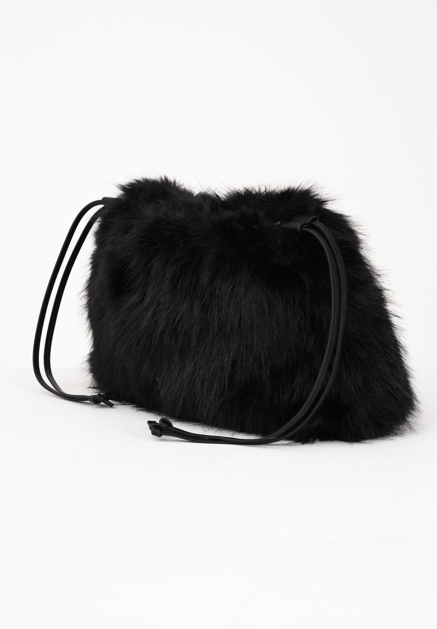 PINKO Maxi Clutch in eco pelliccia nera da donna 105909A2VZ Z99Q PINKO