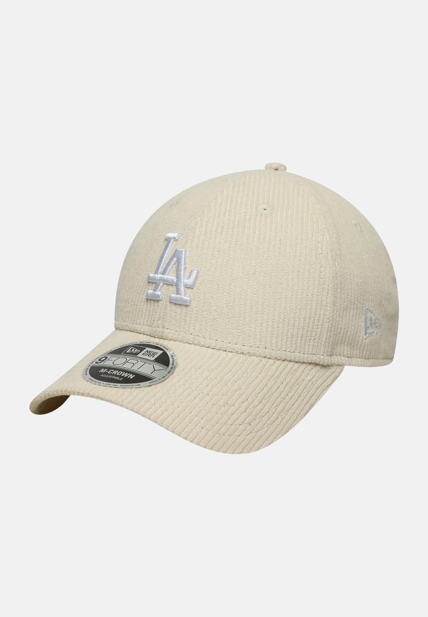 NEW ERA Cappello con visiera 9FORTY M-Crown LA Dodgers MLB in velluto a costine panna per uomo e donna 60691060 . NEW ERA