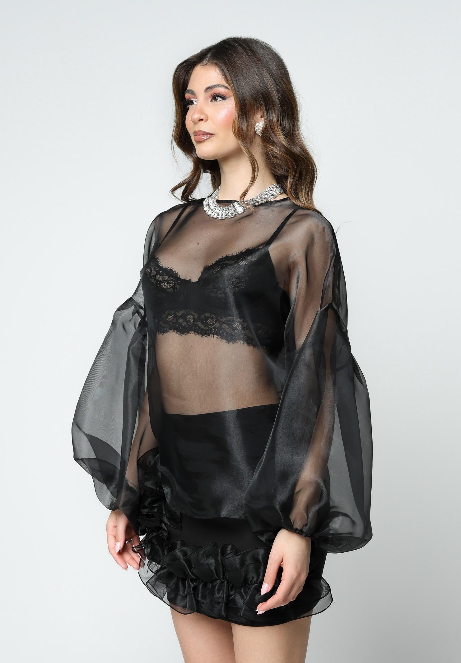 SANTAS Blusa LEMON PIE nera da donna PV25015 NERO SANTAS