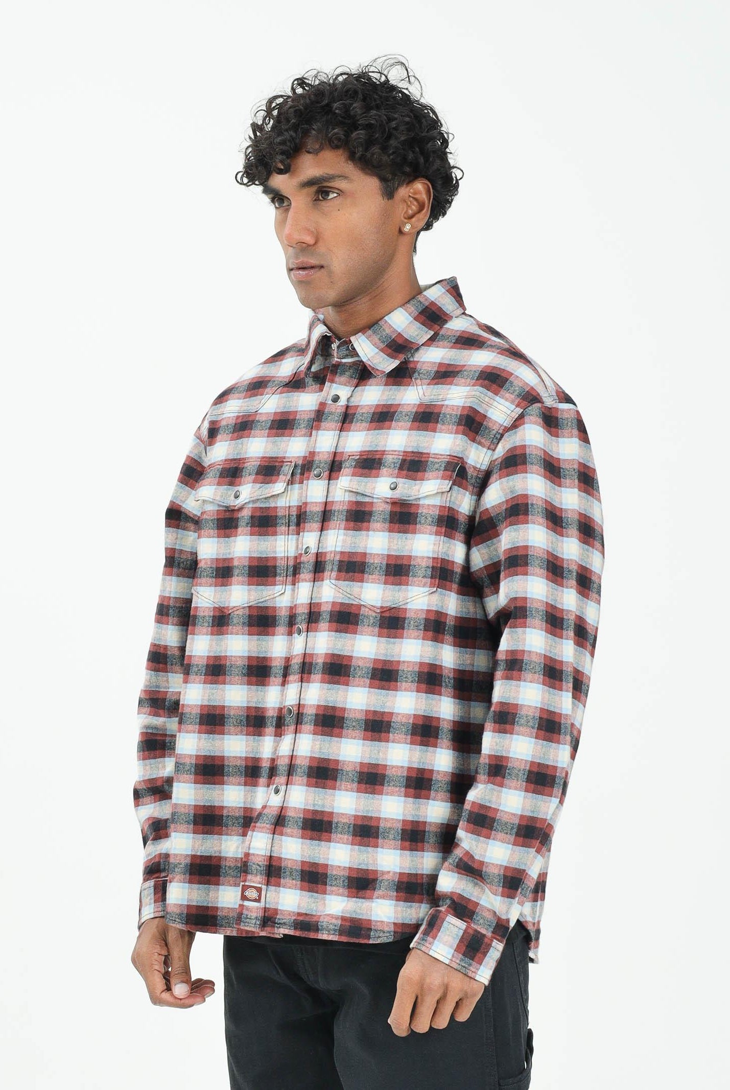 DICKIES Camicia a manica lunga JOHNSONVILLE nera da uomo DK0A87PWBLK1 DIckies