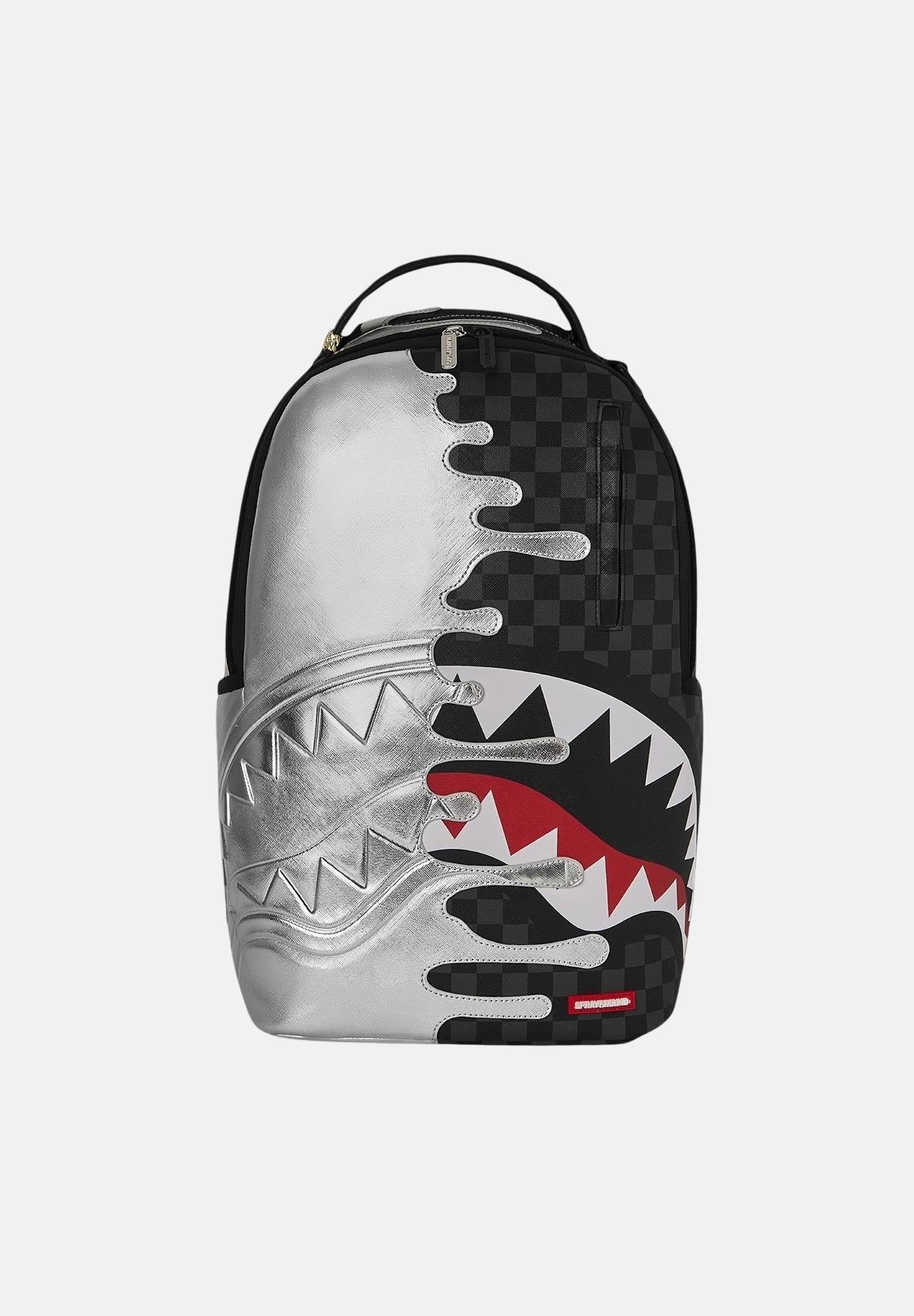 SPRAYGROUND Zaino SILVER SIDE DRIP argento e nero per uomo e donna 910B8940NSZ . SPRAYGROUND