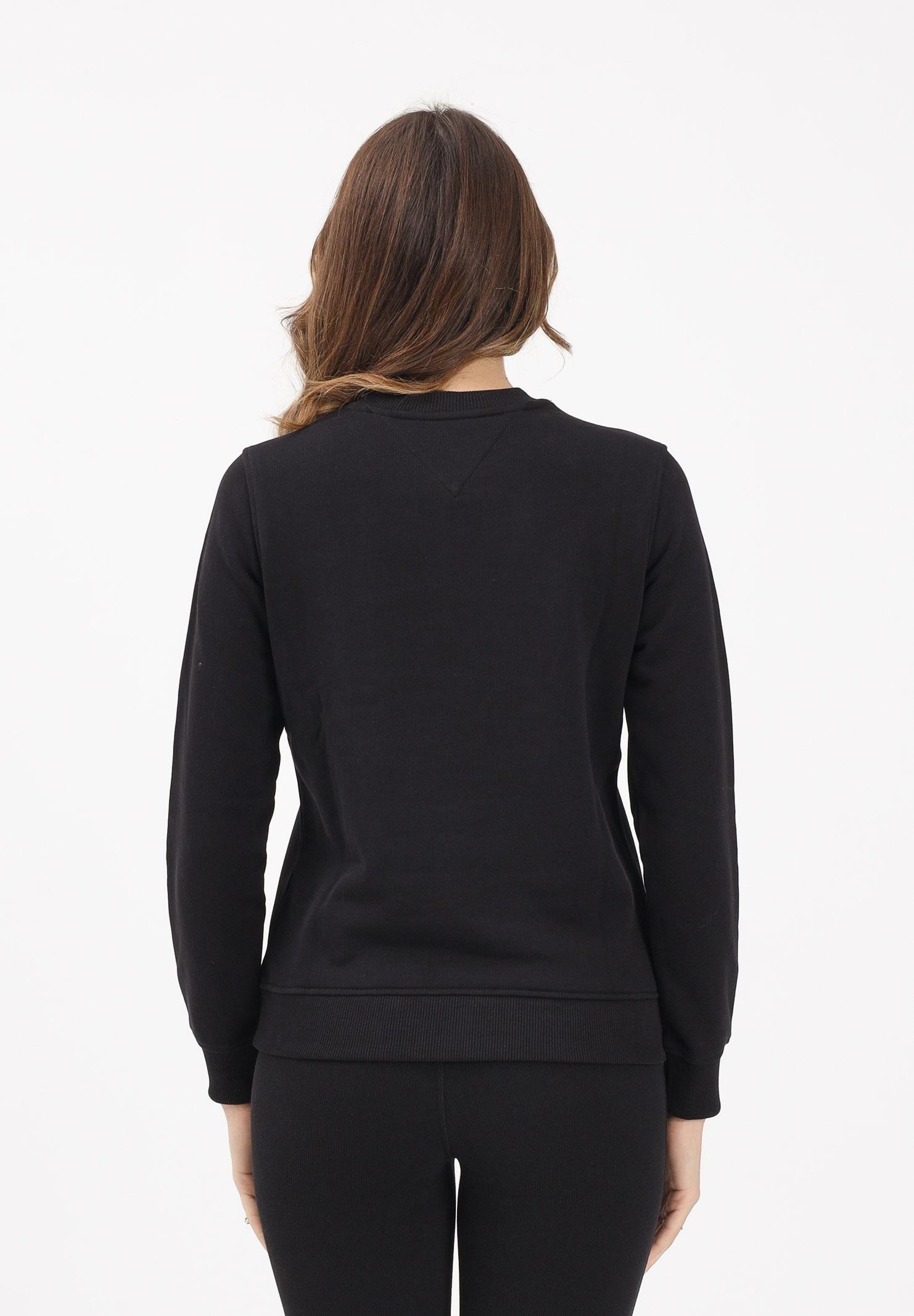 TOMMY JEANS Felpa girocollo nera da donna con stampa logo DW0DW22564 BDS TOMMY JEANS