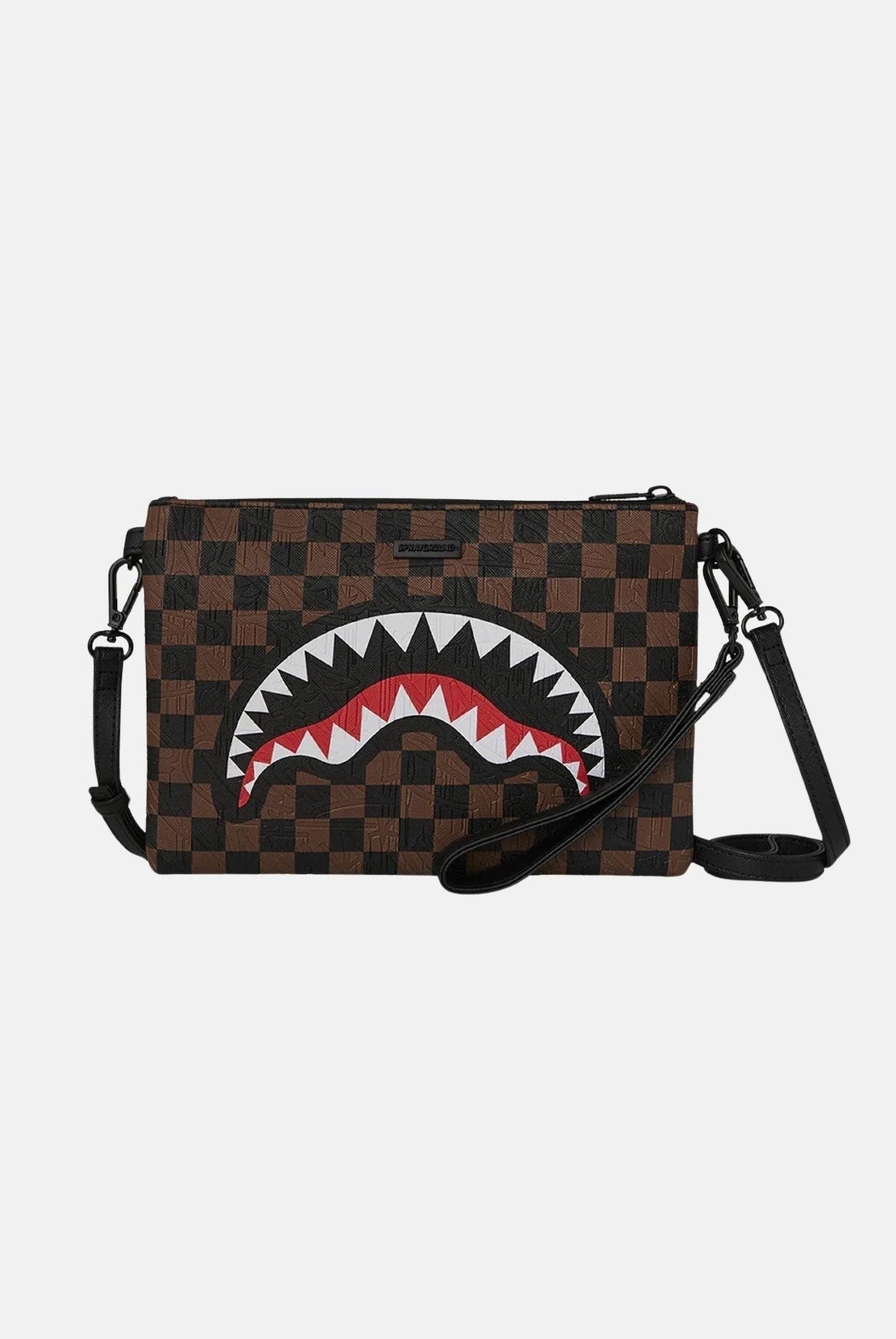 SPRAYGROUND Pochette CHECK 2 EMBOSS CROSSOVER CLUTCH marrone per uomo e donna 910B8239NSZ . SPRAYGROUND