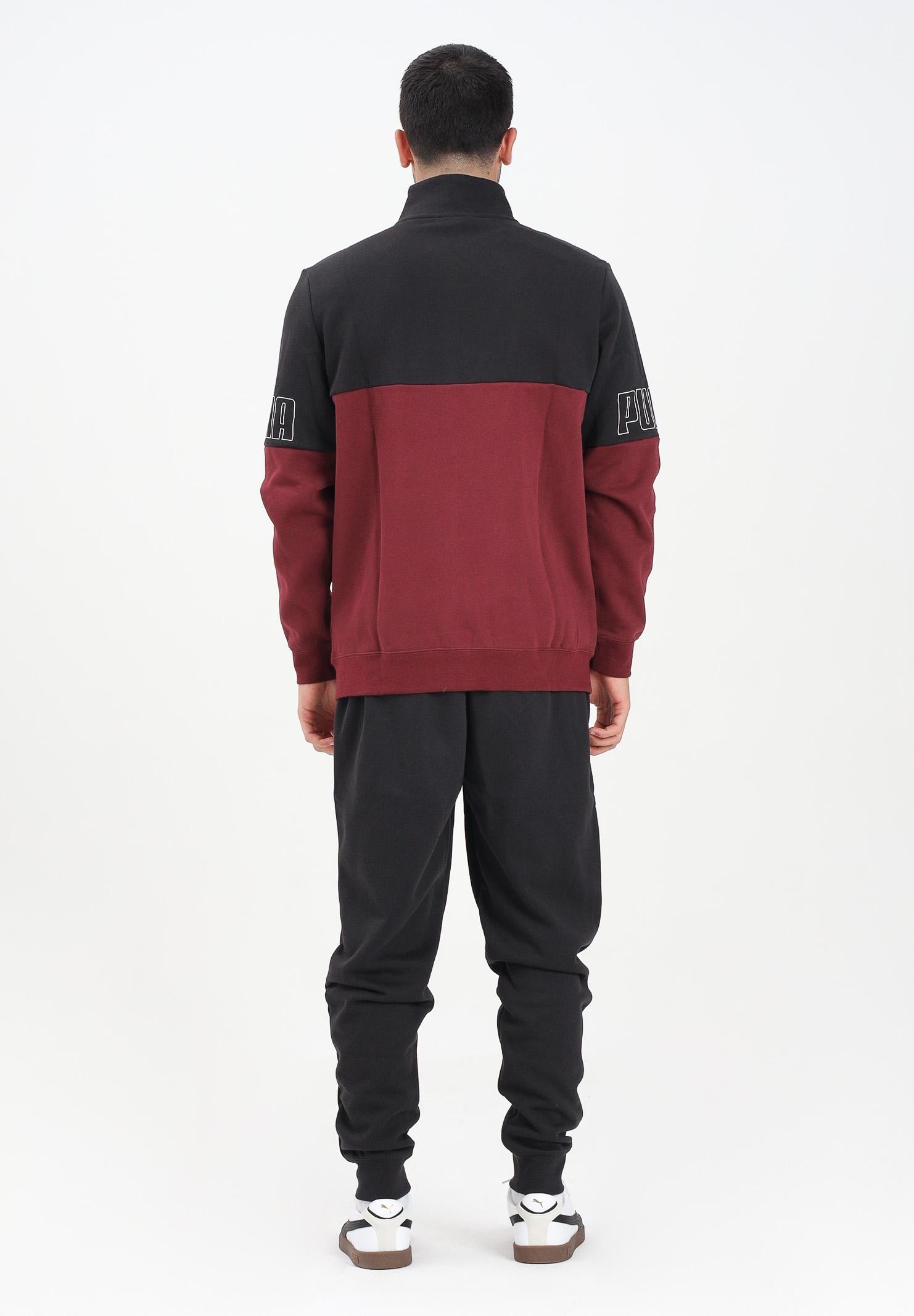 PUMA Tuta ESS COLORBLOCK bordeaux e nera da uomo 691994 96 PUMA