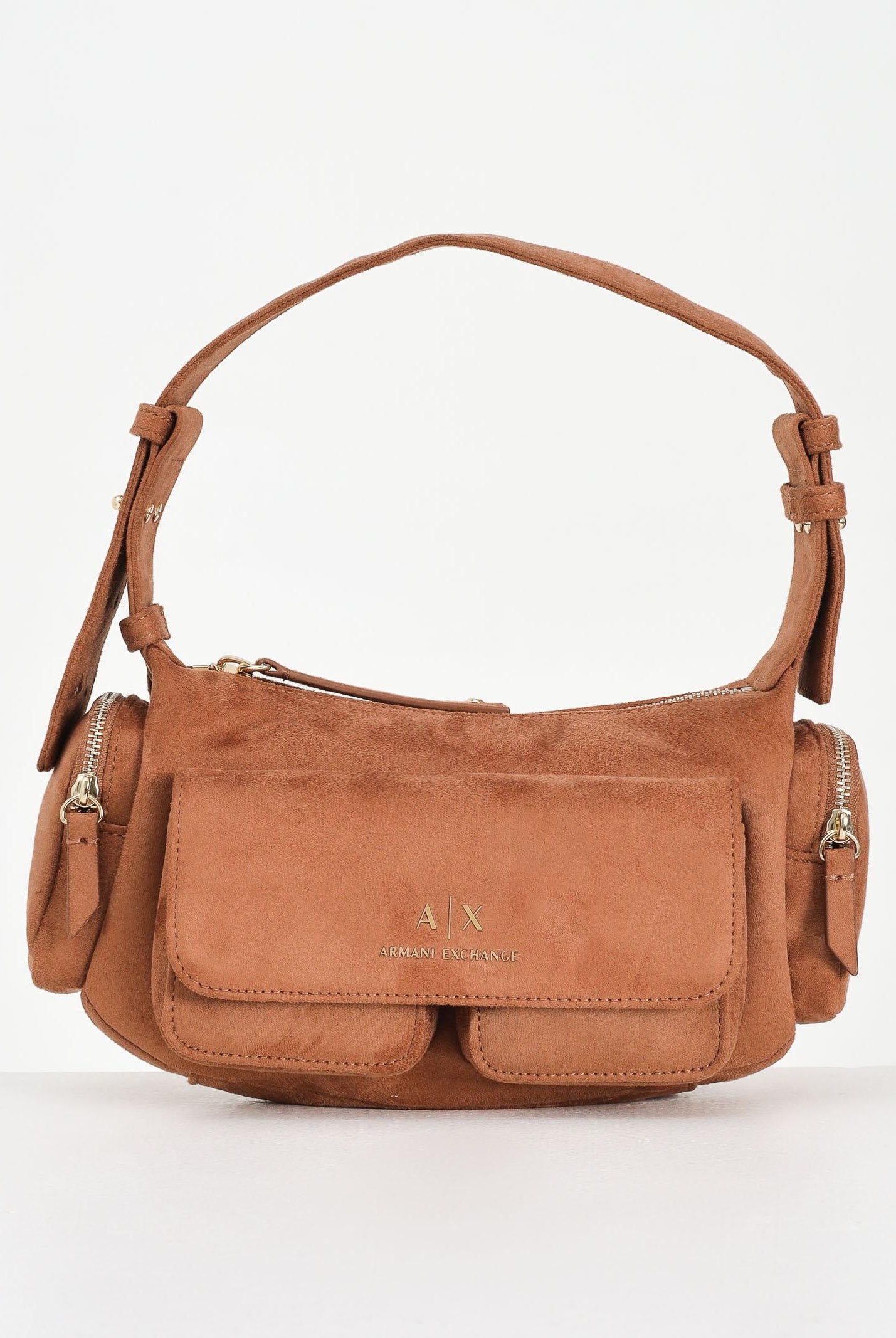 ARMANI EXCHANGE Borsa a spalla in suede cuoio da donna XW000405AF17158 U6048 ARMANI EXCHANGE