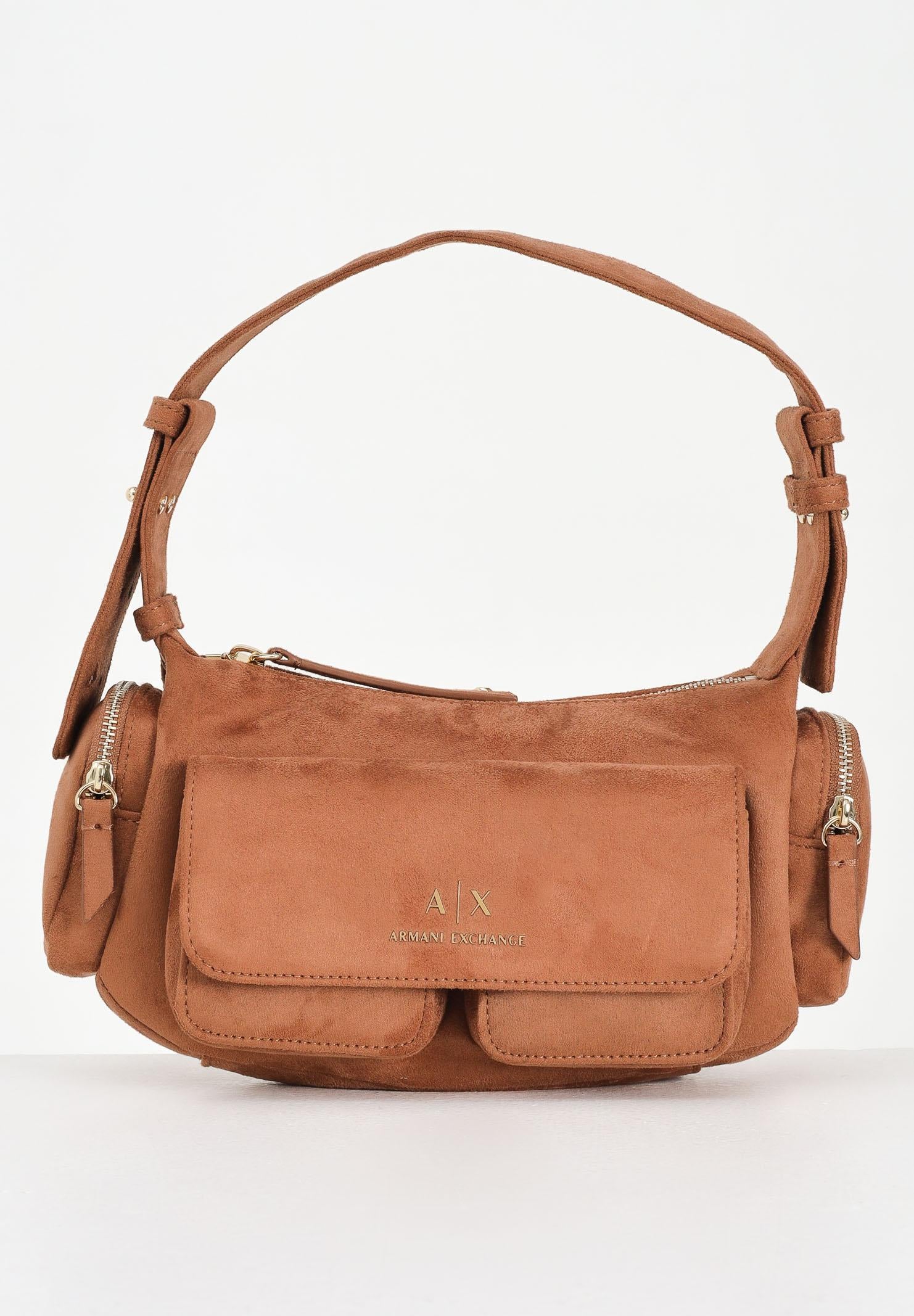ARMANI EXCHANGE Borsa a spalla in suede cuoio da donna XW000405AF17158 U6048 ARMANI EXCHANGE