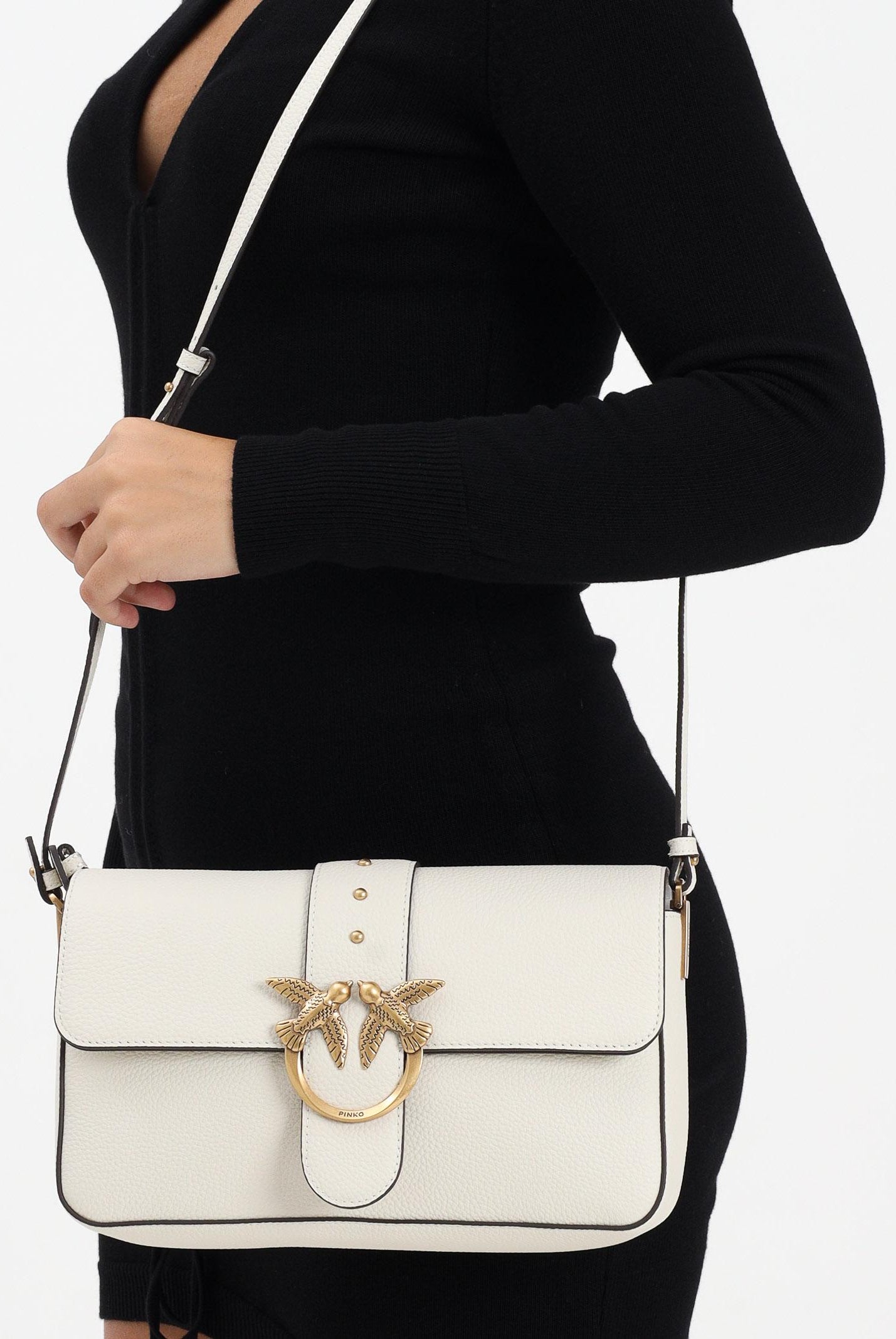 PINKO Borsa a tracolla Love Bag Slouchy panna da donna 104524A2OX Z14Q PINKO