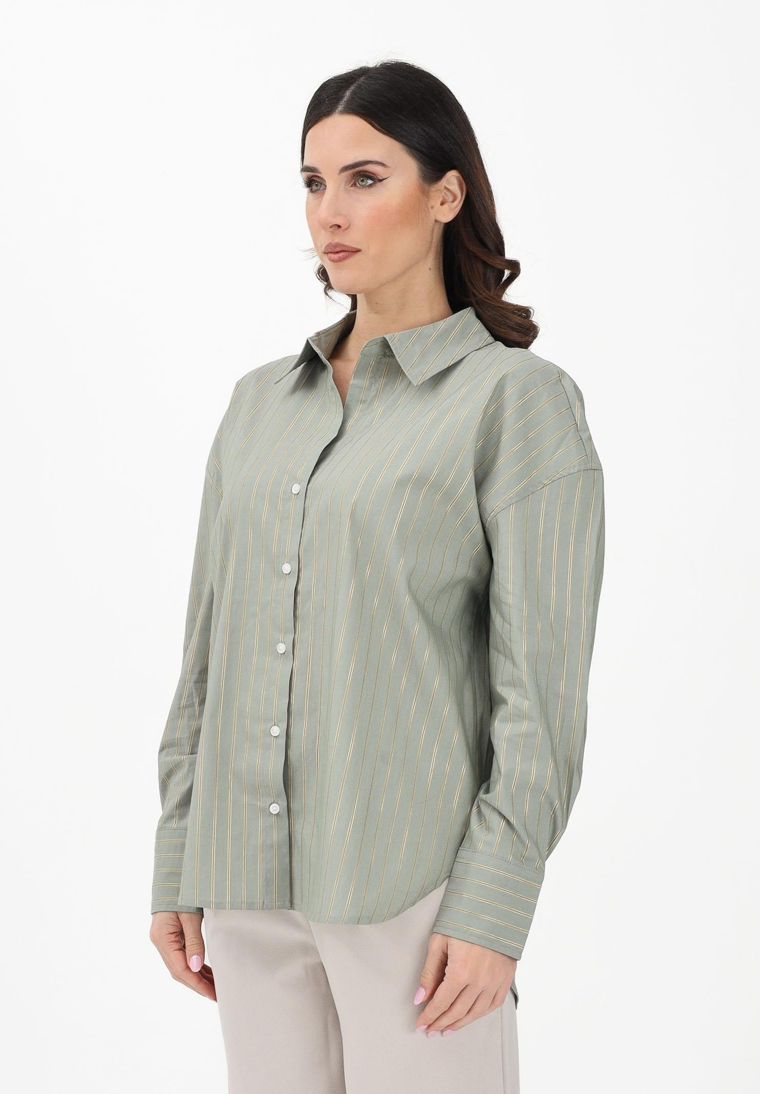 JDY Camicia a manica lunga verde da donna con sottili righe verticali 15359455 SE JDY