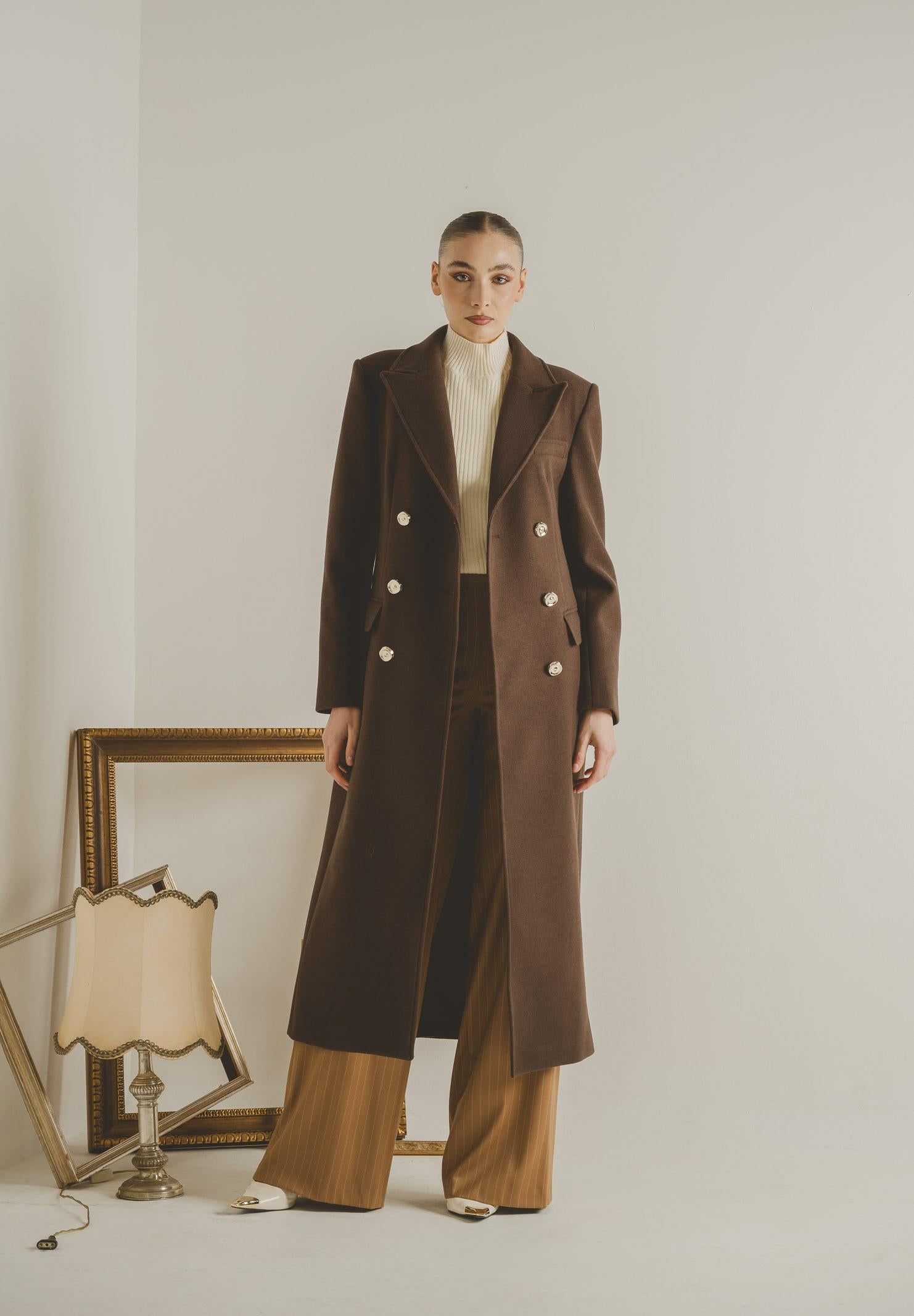 SANTAS Cappotto lungo ÉCLIPSE marrone da donna PV2623 MA SANTAS