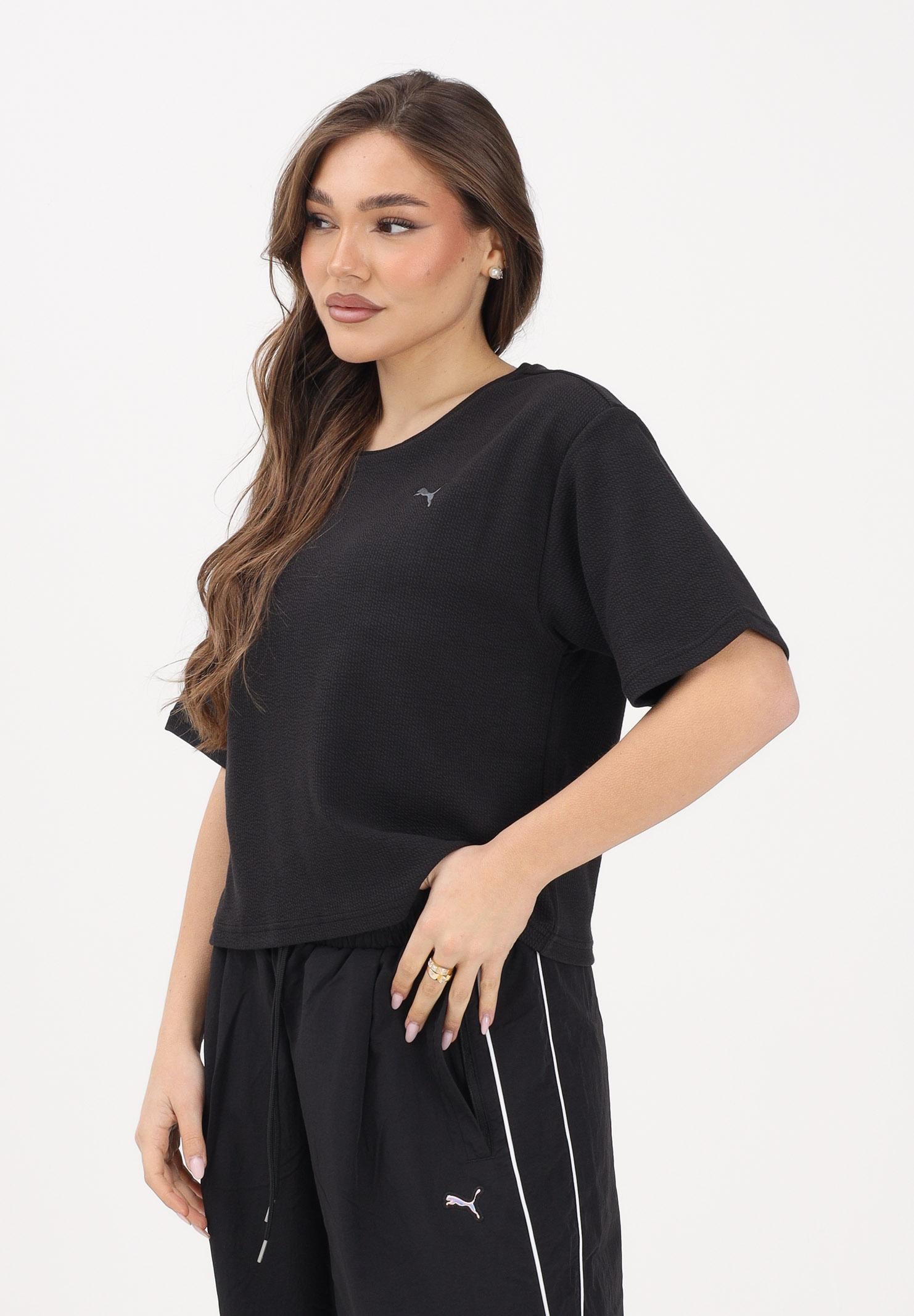 PUMA T-shirt a manica corta Essentials Elevated Relaxed nera da donna 691813 01 PUMA