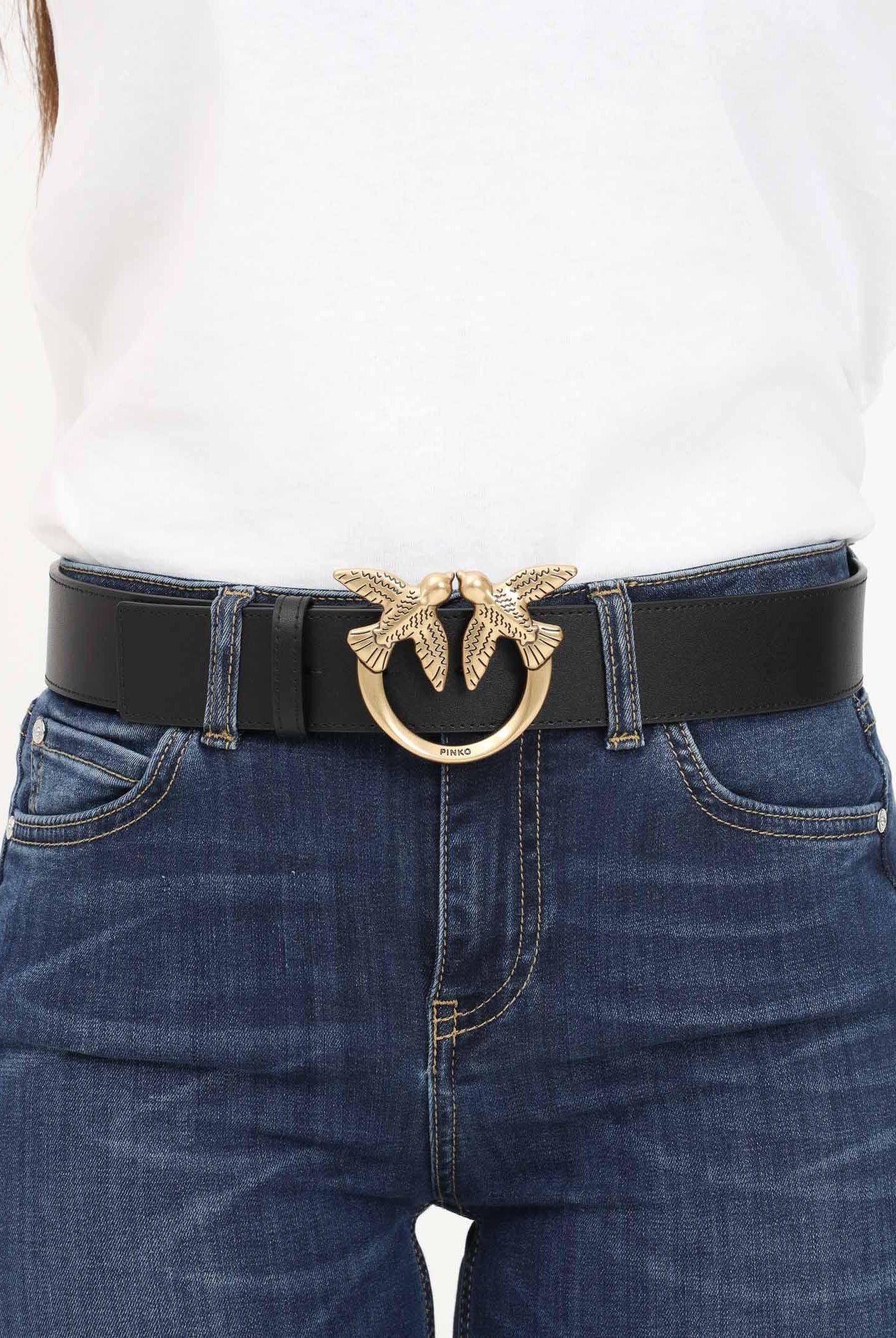 PINKO Cintura Love Birds nera da donna 100120A0F1 Z99Q PINKO