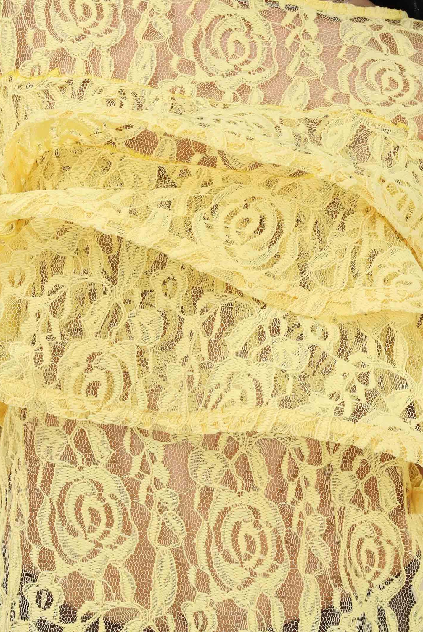 ODI ODI Blusa gialla da donna in pizzo floreale DAVOLI230S6 D9 ODI ODI