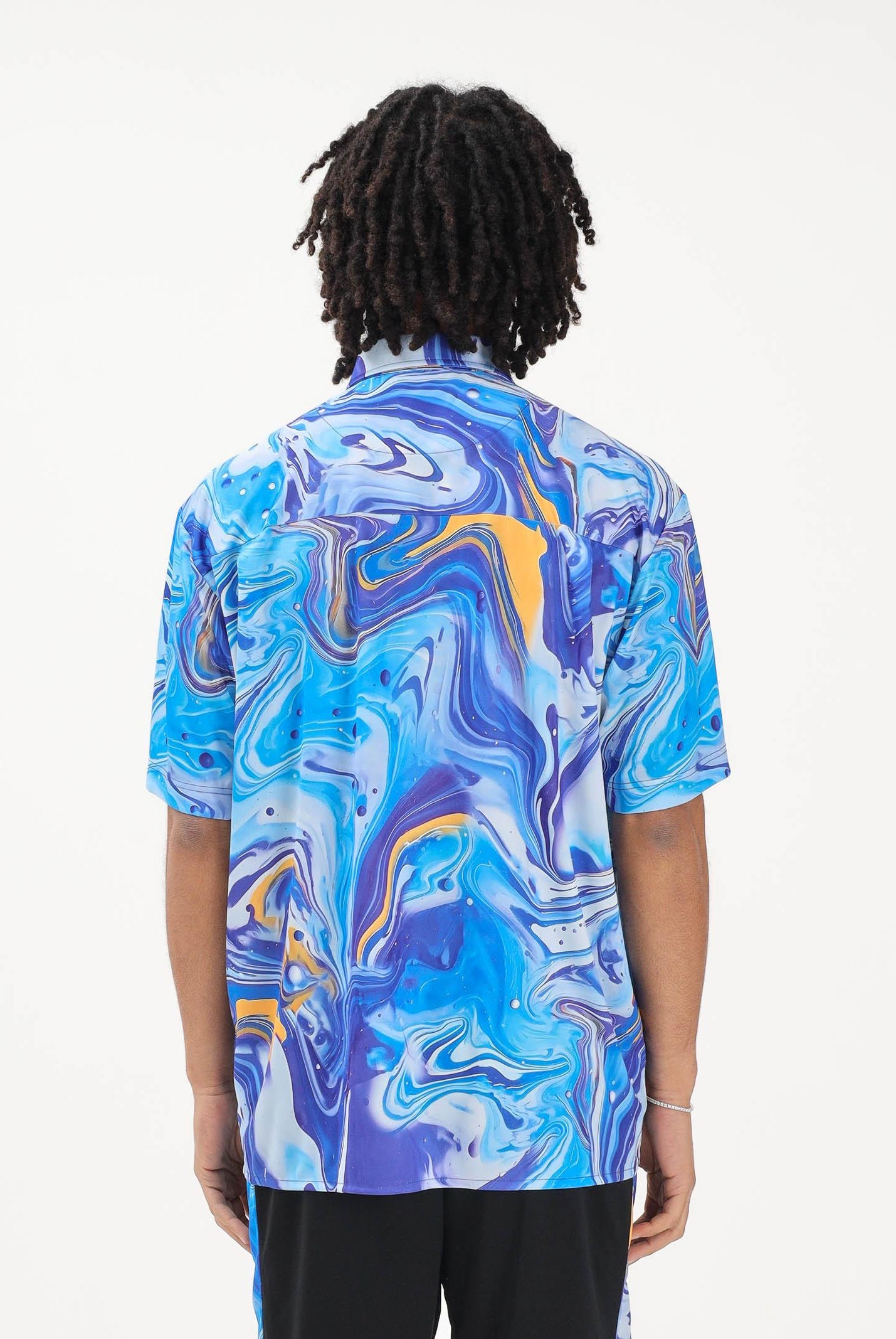 AUSTRALIAN Camicia a manica corta Marble azzurra da uomo SPUCM0001831 002 AUSTRALIAN