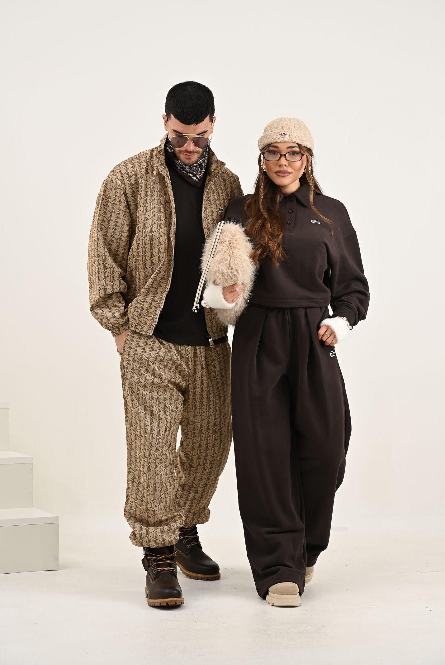 LACOSTE Giacca a vento Monogram beige da uomo BH8902 IXQ LACOSTE