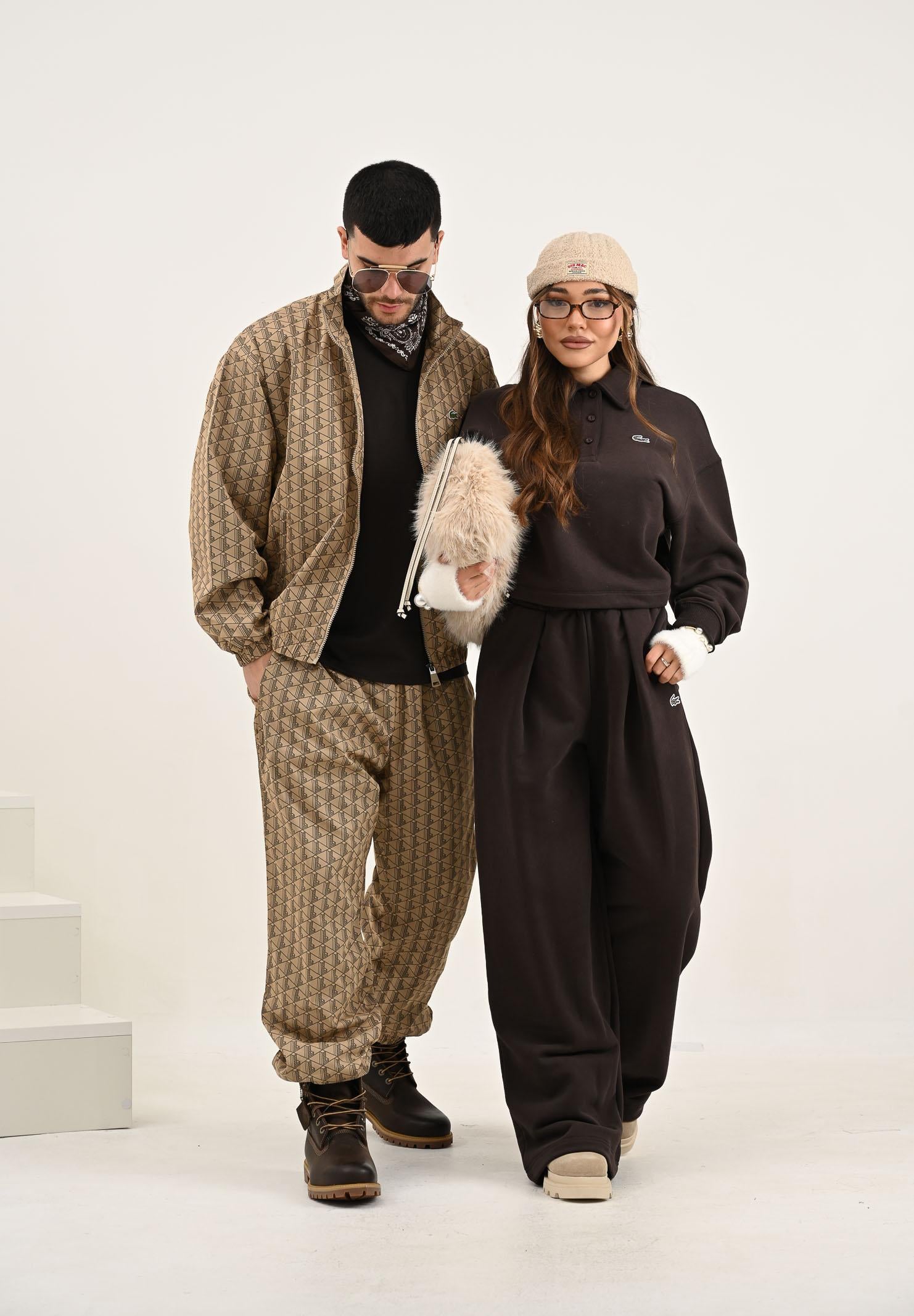 LACOSTE Giacca a vento Monogram beige da uomo BH8902 IXQ LACOSTE