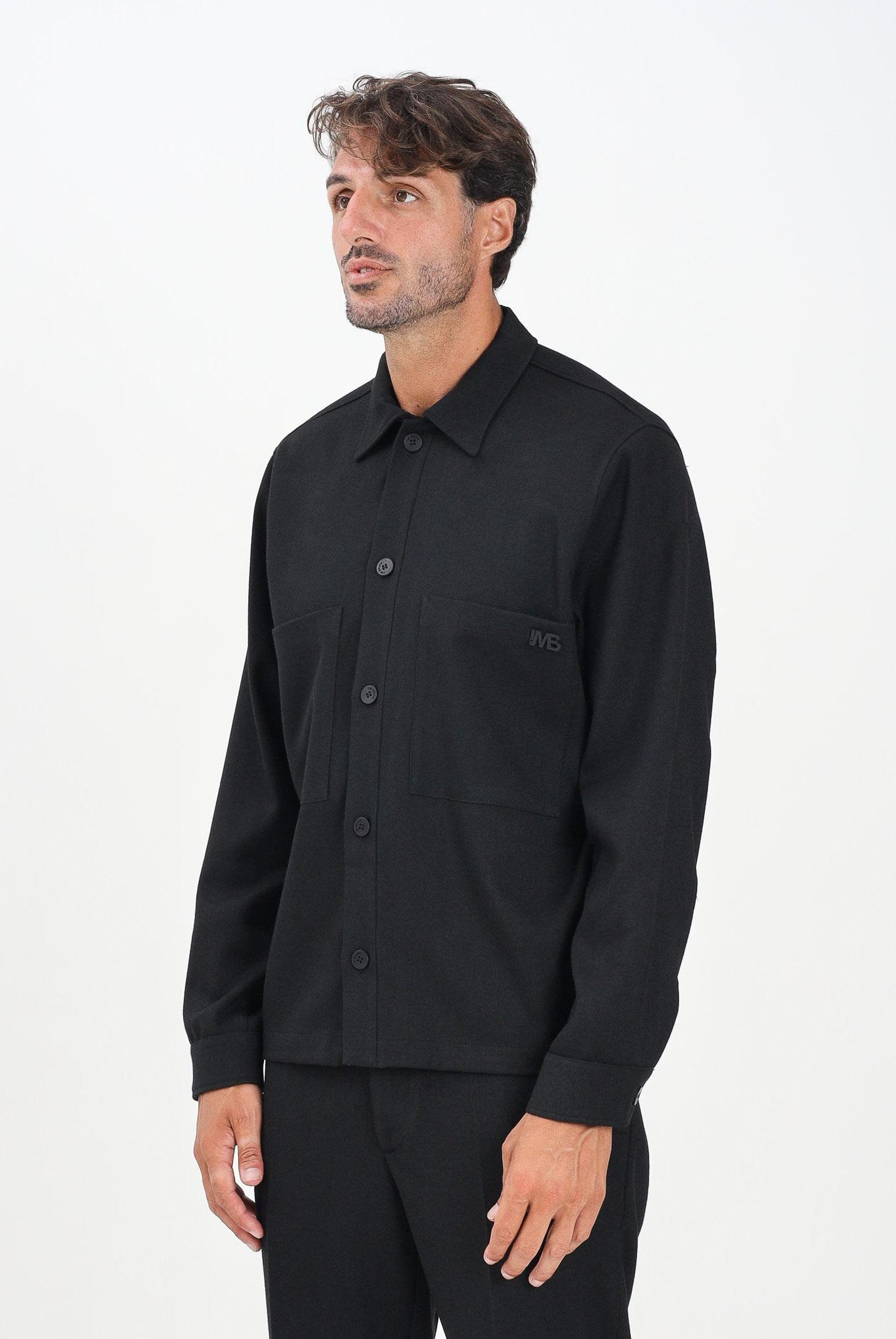 I'M BRIAN Camicia nera da uomo con applicazione logo CA3449 009 I'M BRIAN