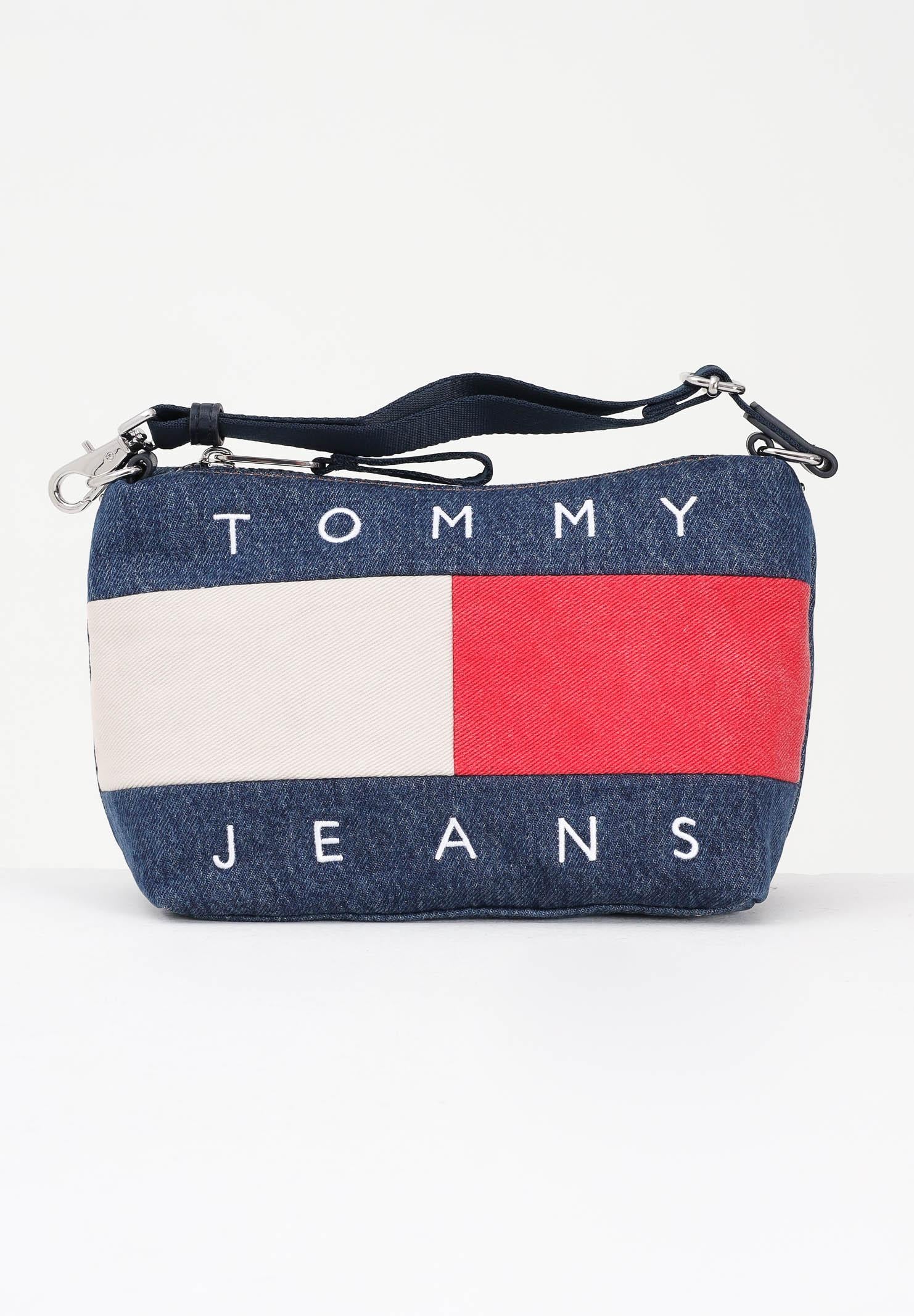 TOMMY JEANS Borsa a spalla in denim da donna AW0AW18213 1AF TOMMY JEANS