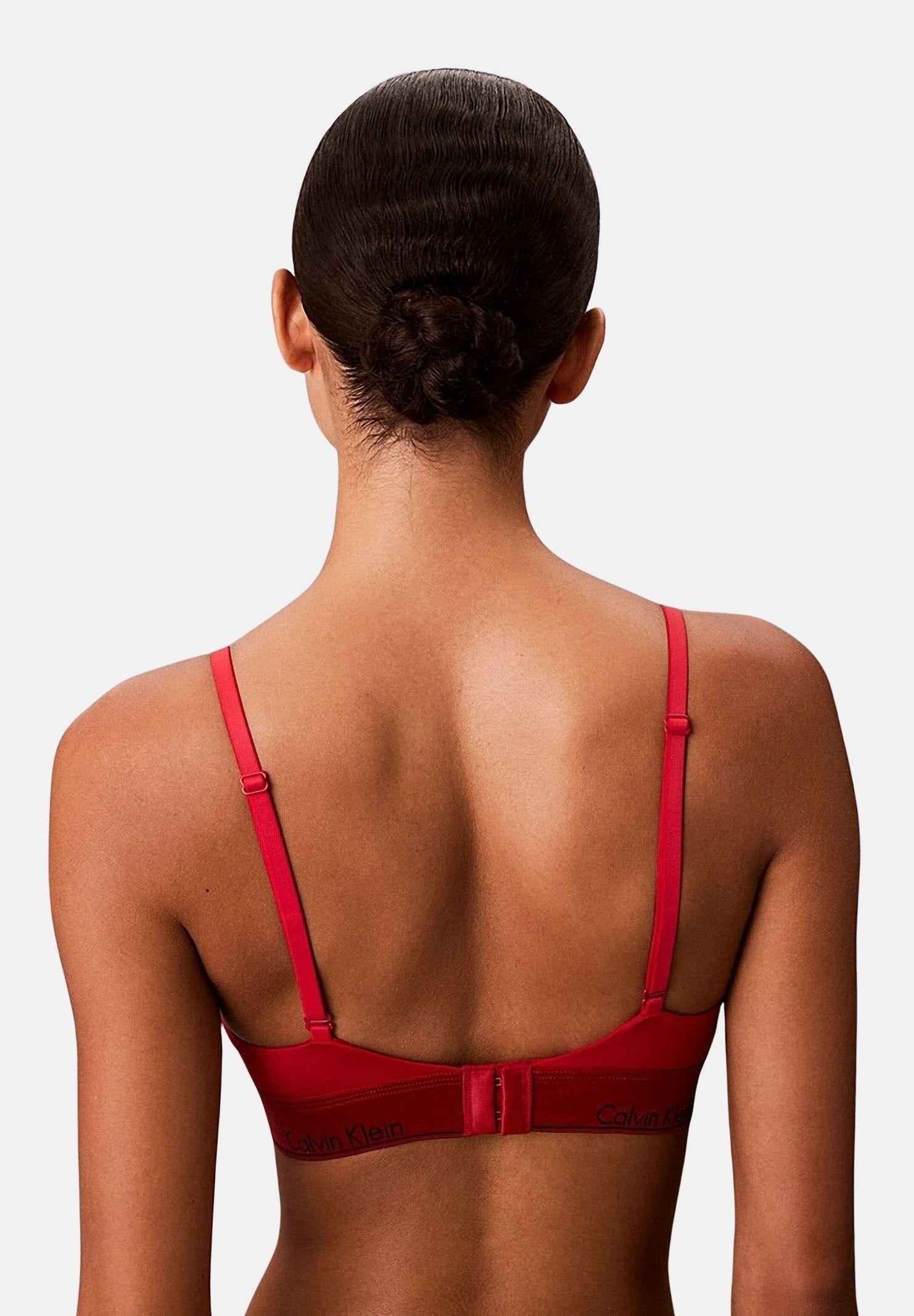 CALVIN KLEIN Bralette rossa da donna con fascia logata LV00QF8548 VMT CALVIN KLEIN