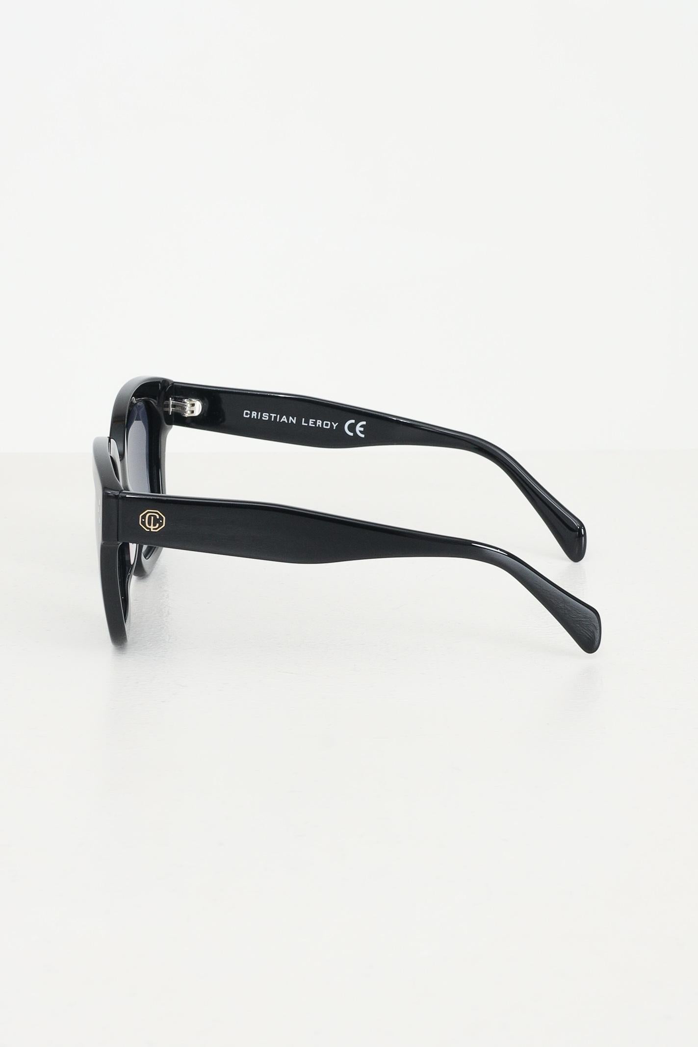 CRISTIAN LEROY Occhiali da sole neri da donna con montatura in acetato lucido 700203 01 CRISTIAN LEROY