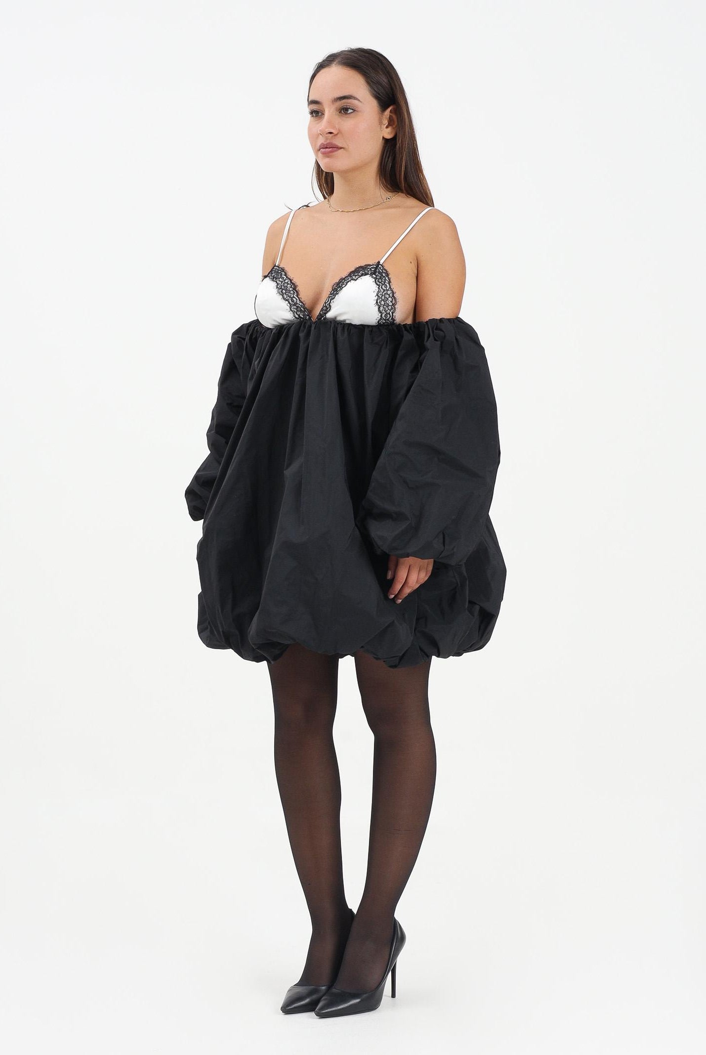 PINKO Abito corto nero da donna effetto balloon 105758Y3LE ZZ2 PINKO