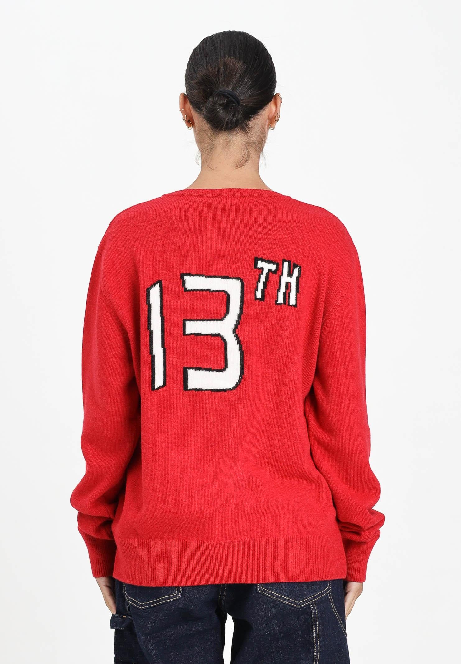 DSQUARED2 Maglioncino girocollo rosso per donna, ragazzi e bambini con lettering DQ3067D0AFE DQ423 DSQUARED2