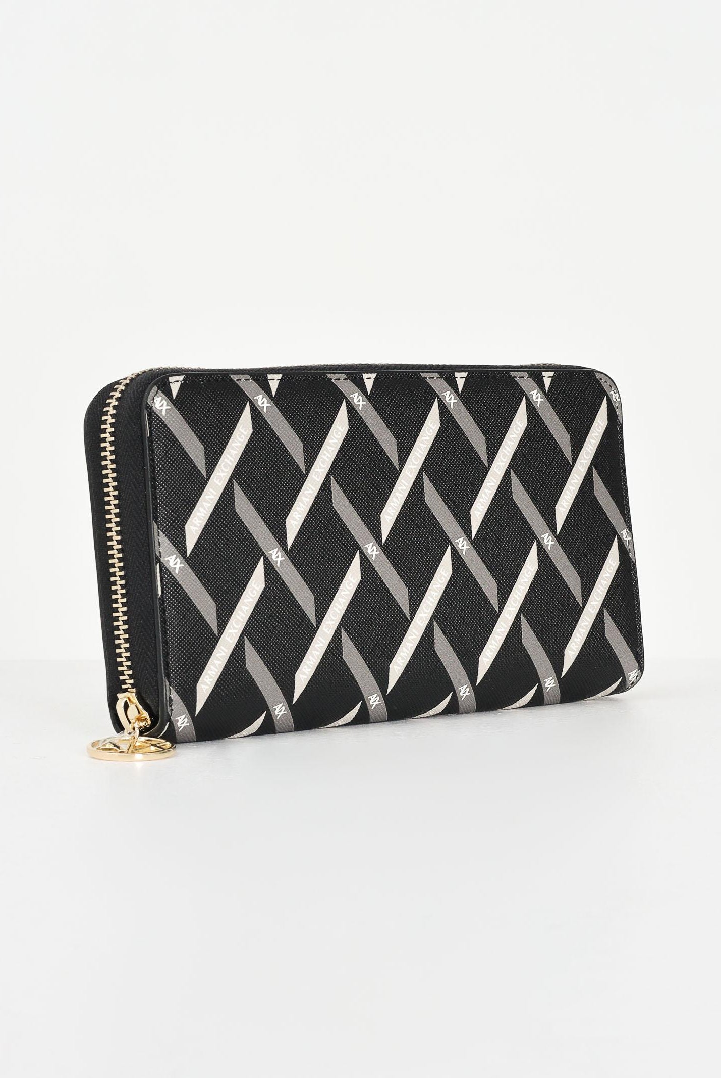 ARMANI EXCHANGE Portafogli nero da donna con stampa diagonale XW000359AF17155 MC043 ARMANI EXCHANGE