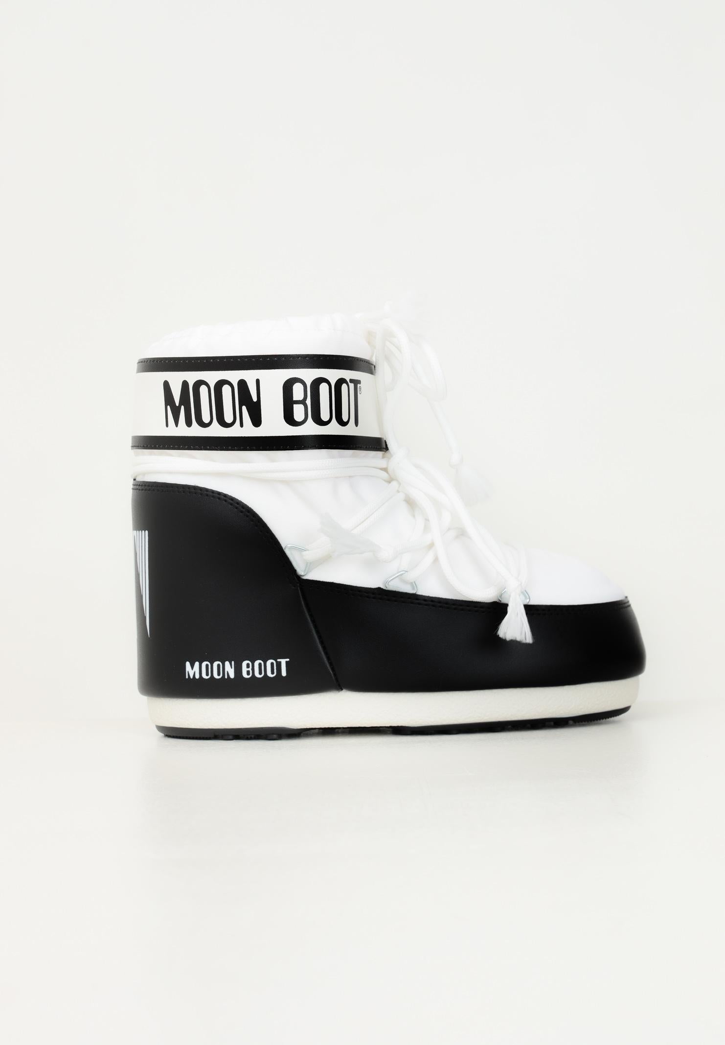 MOON BOOT Stivale da neve ICON LOW bianco e nero per uomo e donna 80D1409340 A001 MOON BOOT
