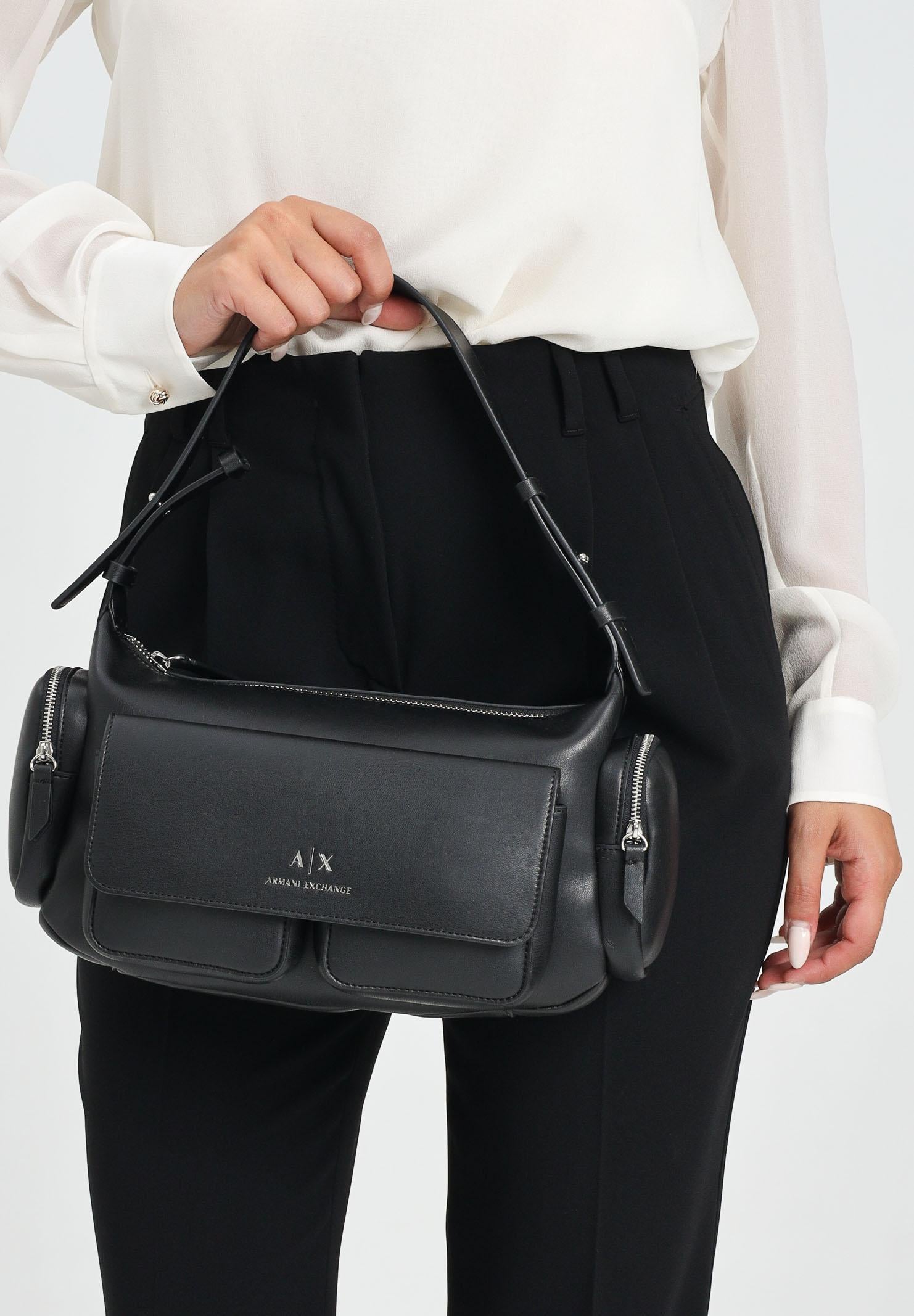 ARMANI EXCHANGE Borsa a spalla nera da donna stile cargo XW000404AF12589 UC001 ARMANI EXCHANGE