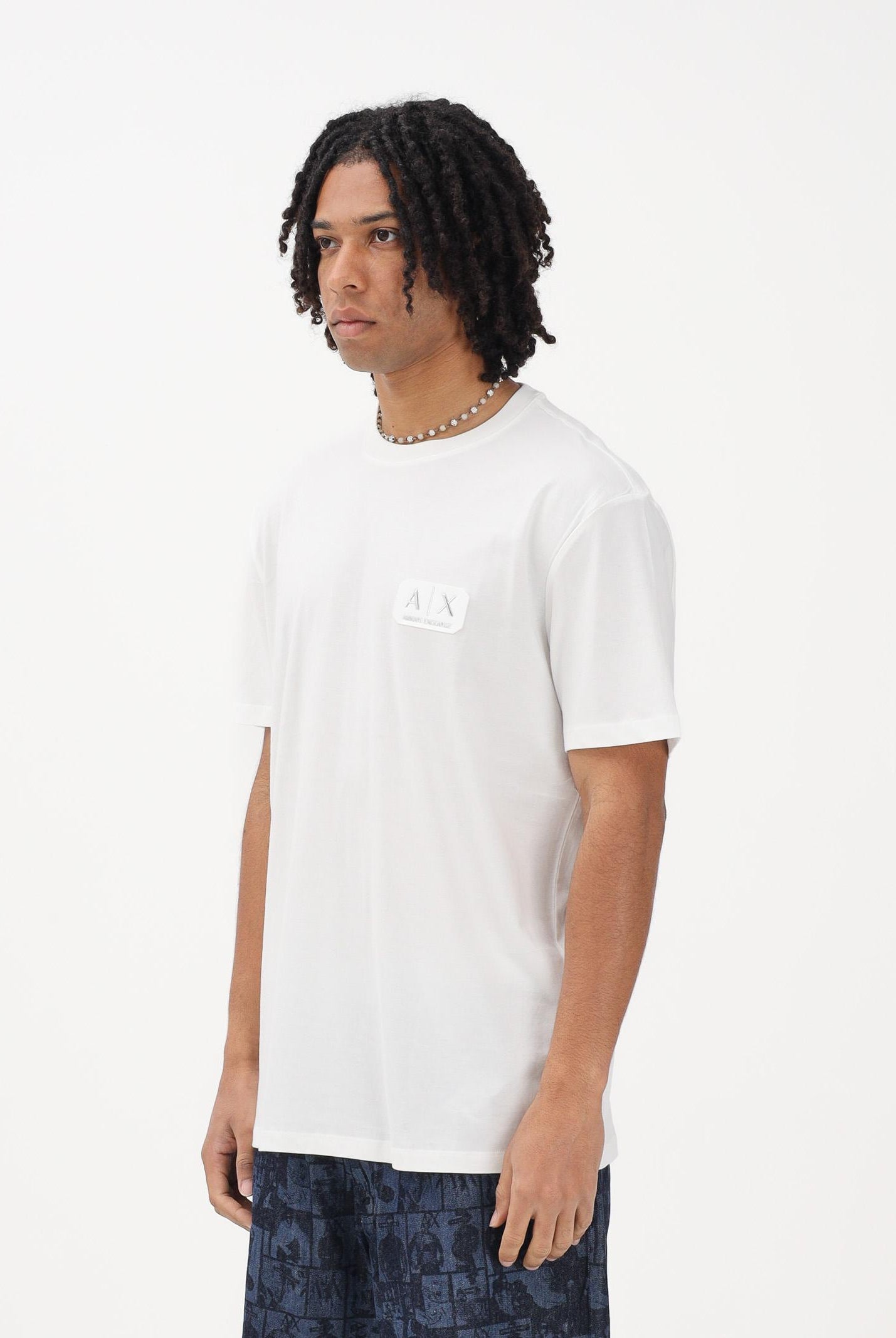 ARMANI EXCHANGE T-shirt a manica corta bianca da uomo con logo XM002178AF12308 U0009 ARMANI EXCHANGE