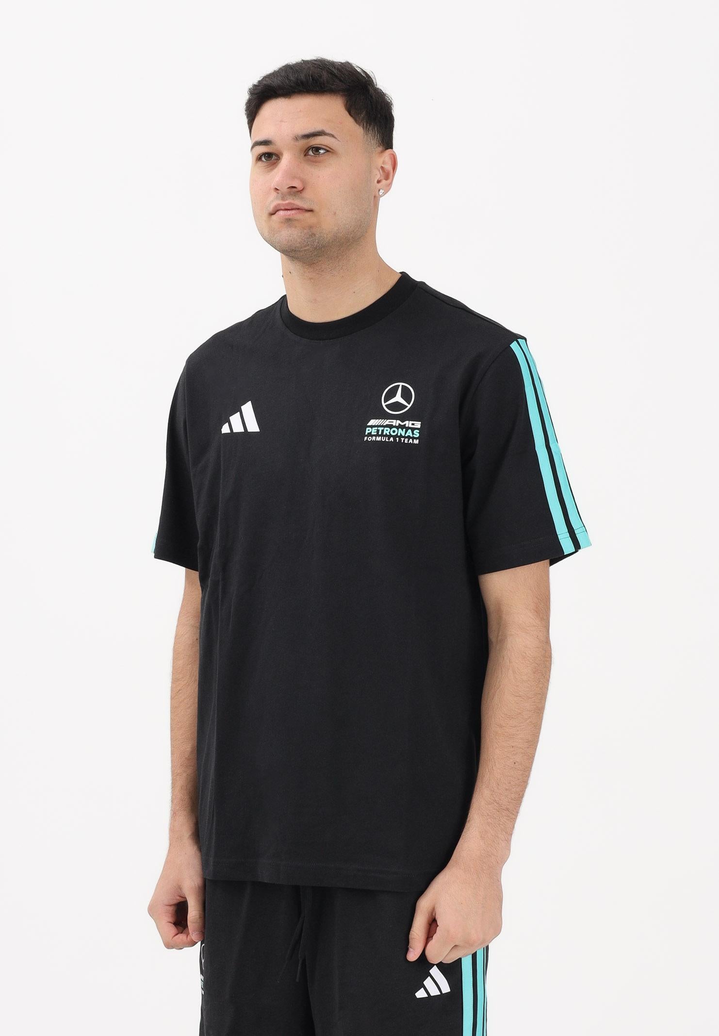 ADIDAS PERFORMANCE T-shirt a manica corta MERCEDES-AMG PETRONAS FORMULA 1 TEAM DNA nera da uomo KE8161 . ADIDAS PERFORMANCE