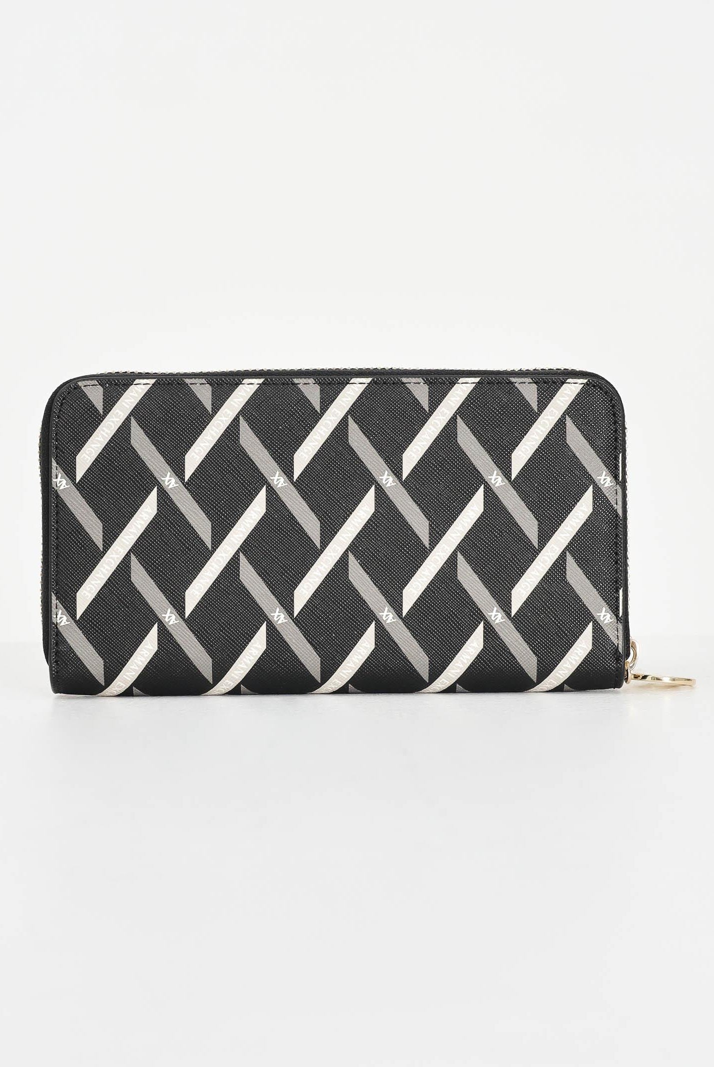 ARMANI EXCHANGE Portafogli nero da donna con stampa diagonale XW000359AF17155 MC043 ARMANI EXCHANGE