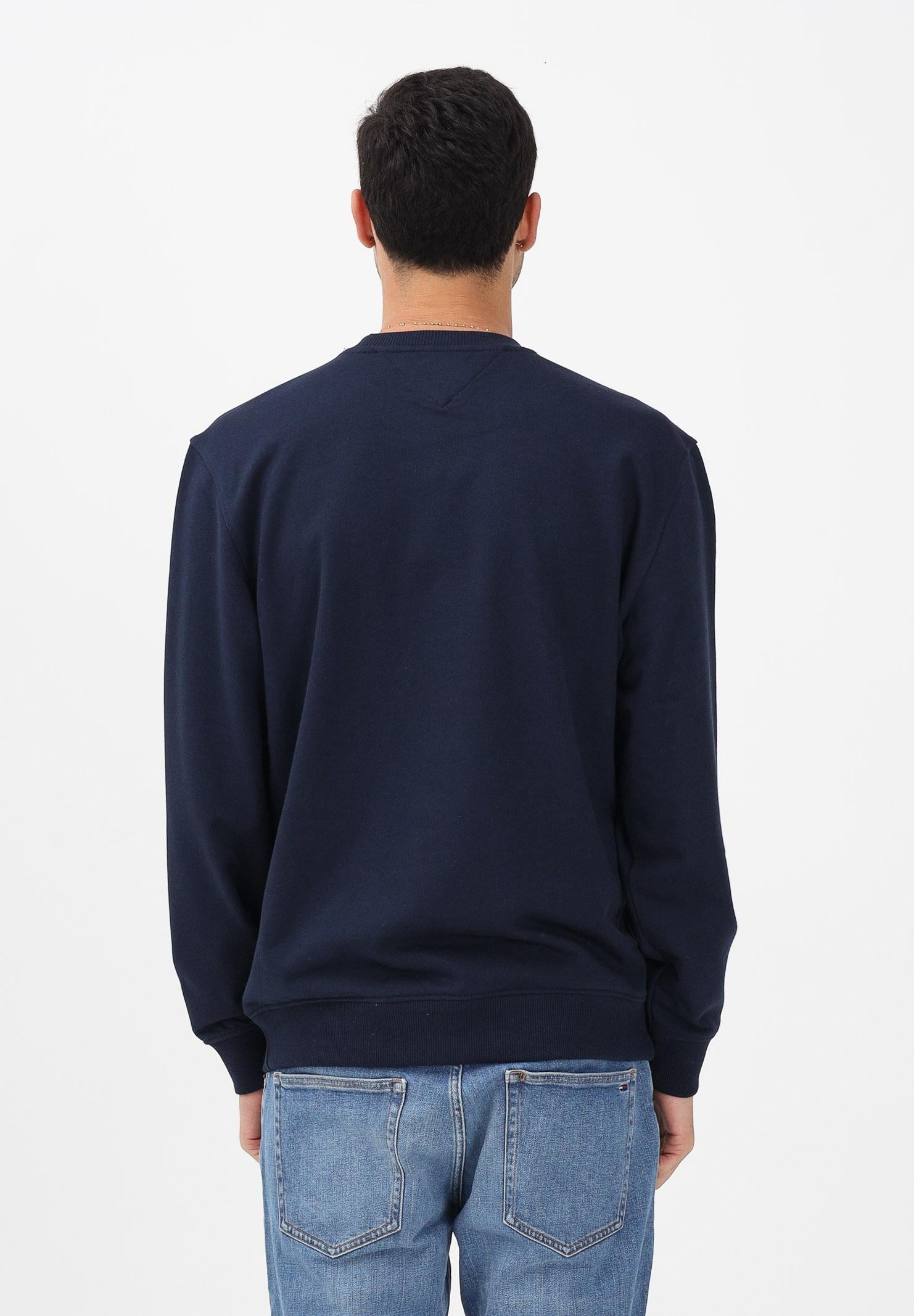 TOMMY JEANS Felpa girocollo blu da uomo con stampa logo DM0DM22643 C1G TOMMY JEANS