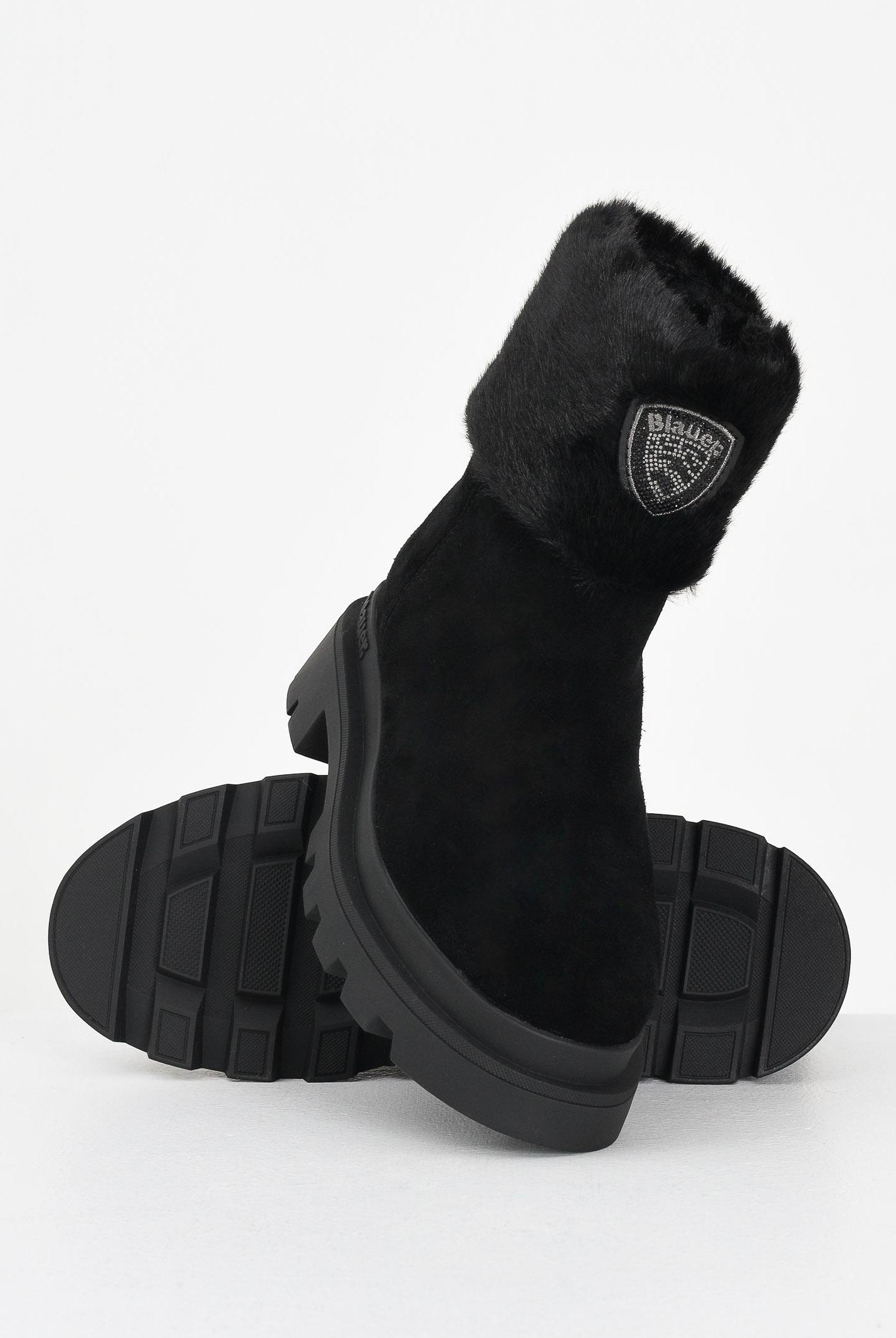 BLAUER Stiali neri da donna con pelliccia e logo F5KIMMEL10SUE BLK BLAUER