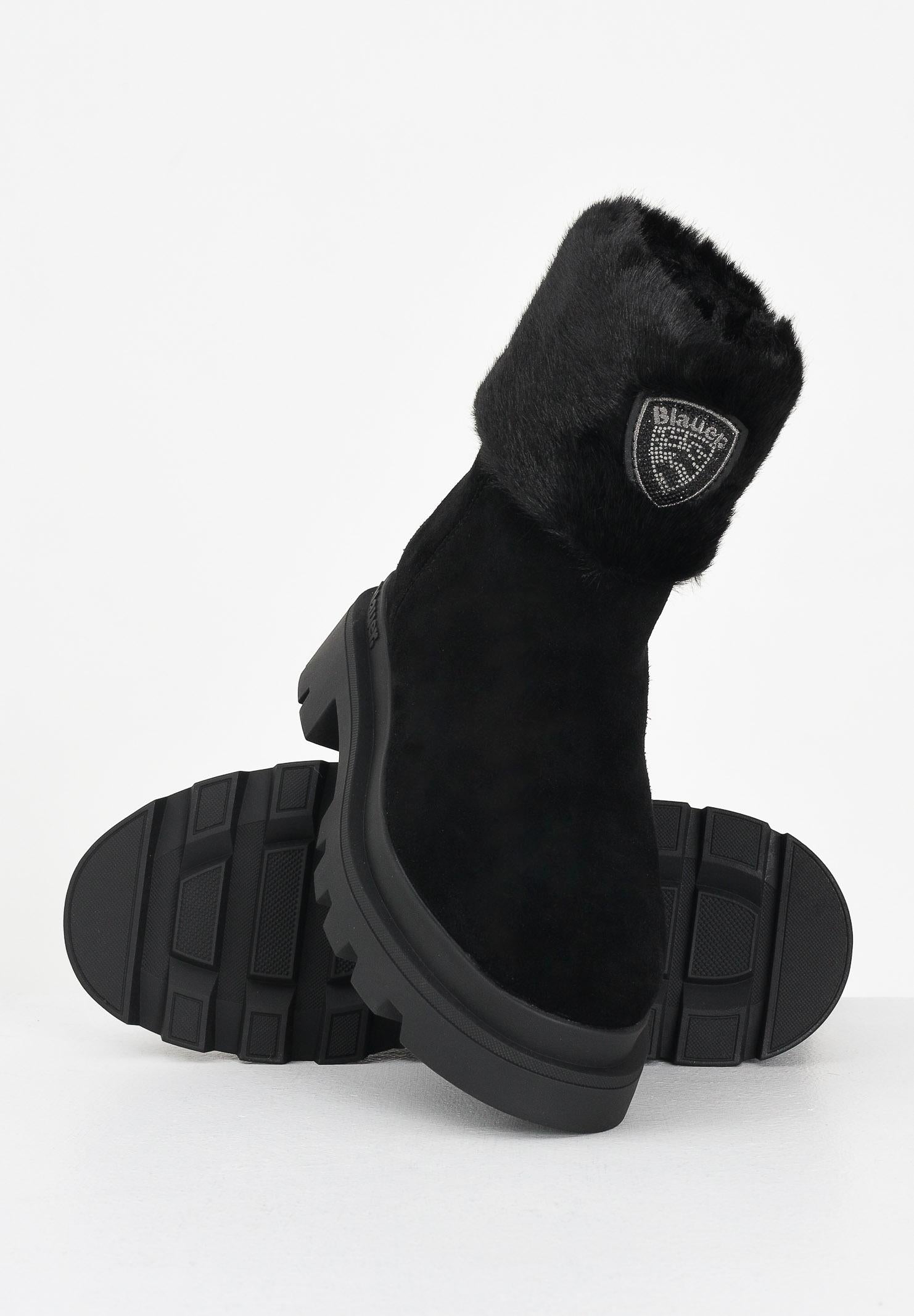 BLAUER Stiali neri da donna con pelliccia e logo F5KIMMEL10SUE BLK BLAUER