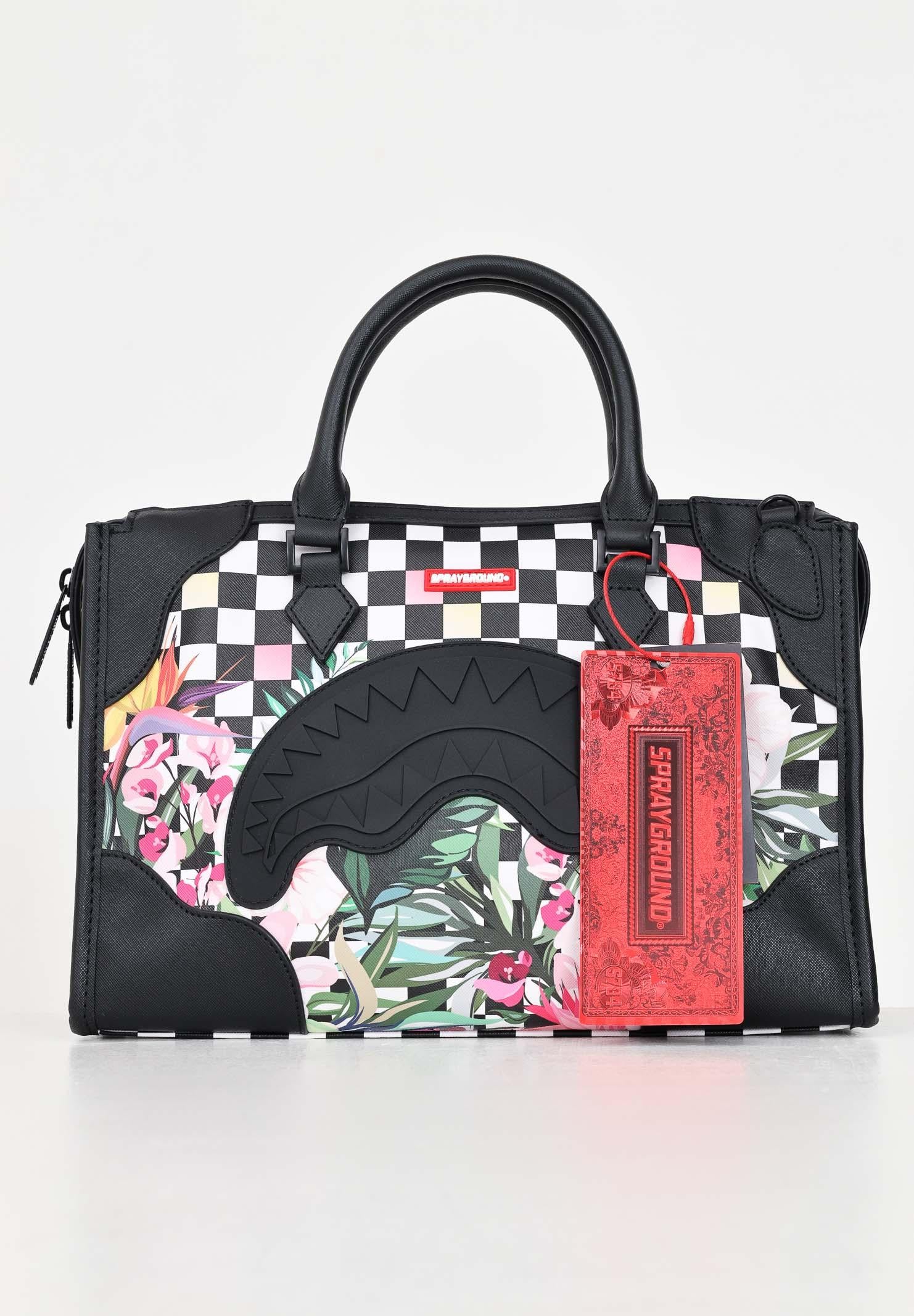 Shopper MIAMI FLOWERS MINI TRIANGLE DUFFLE nera da donna 910D6503NSZ SPRAYGROUND