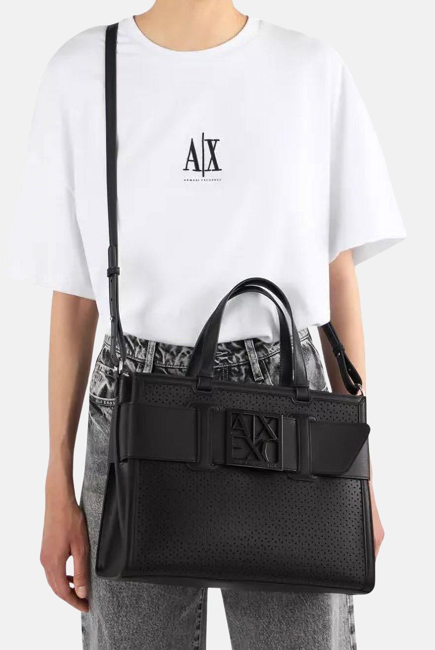 ARMANI EXCHANGE Shopper nera da donna con logo XW000920AF22626 UC001 ARMANI EXCHANGE
