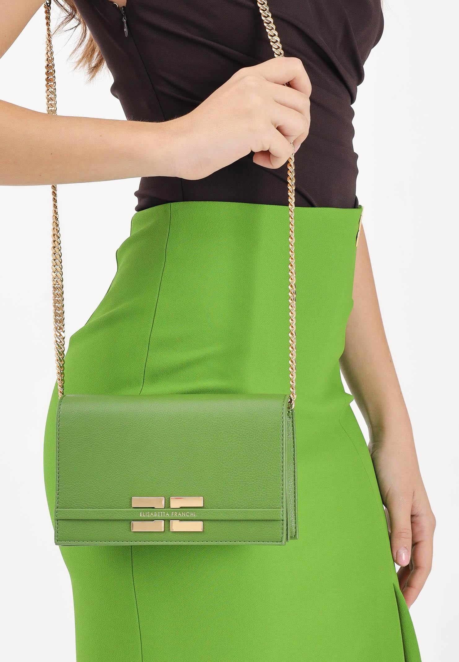 ELISABETTA FRANCHI Pochette verde da donna con logo BS40A61E2 EV3 ELISABETTA FRANCHI