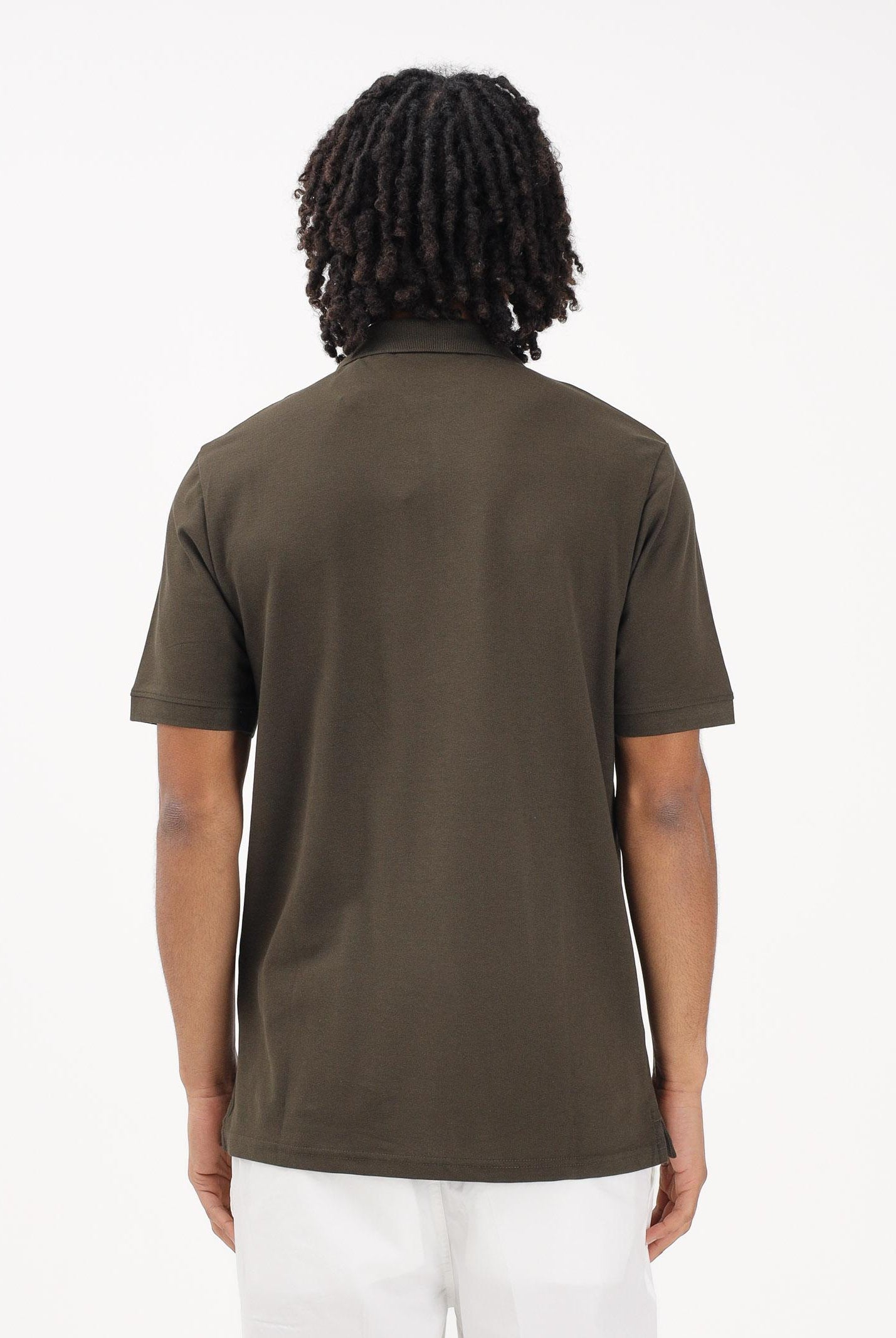 LYLE & SCOTT Polo a manica corta verde oliva da uomo con patch logo golden eagle SP400VOG W485 LYLE & SCOTT