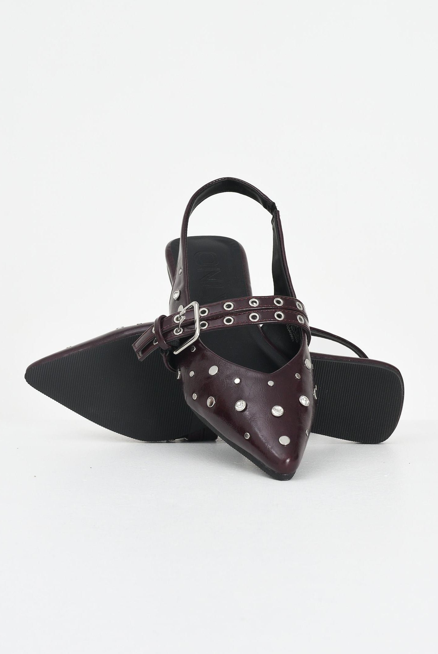 ONLY Sandali bordeaux da donna con borchie 15340903 Burgundy ONLY