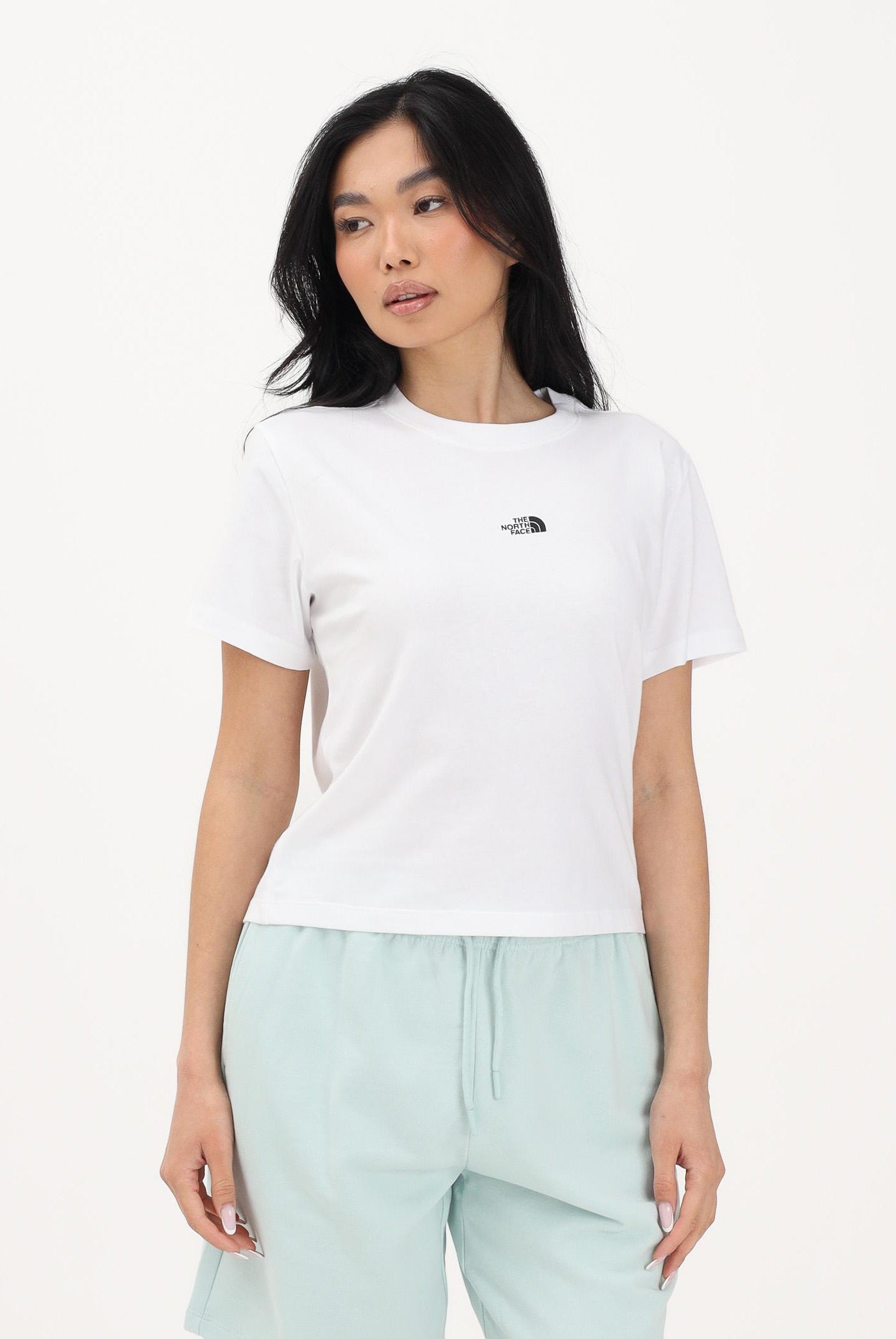 THE NORTH FACE T-shirt a manica corta Essential Regular Cutie bianca da donna NF0A8GR1FN41 . THE NORTH FACE