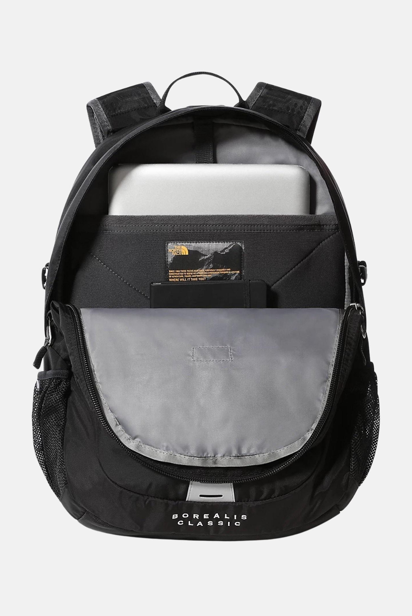 Zaino Borealis Classic nero per uomo e donna con zip e lacci NF00CF9CKT01 KT01 THE NORTH FACE